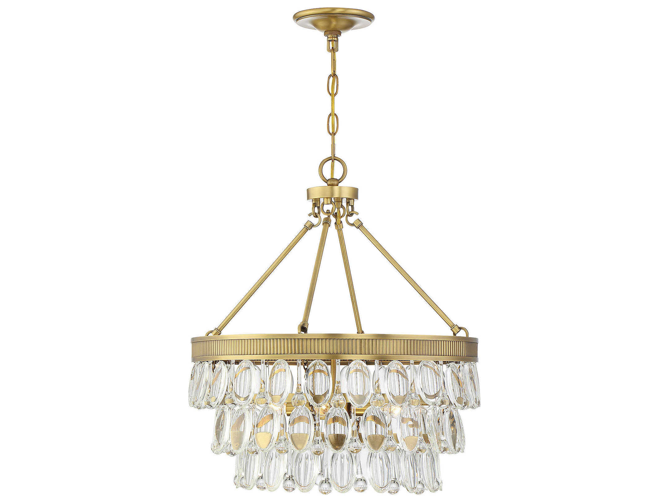 Savoy House Windham 4-Light Warm Brass Crystal Round Pendant