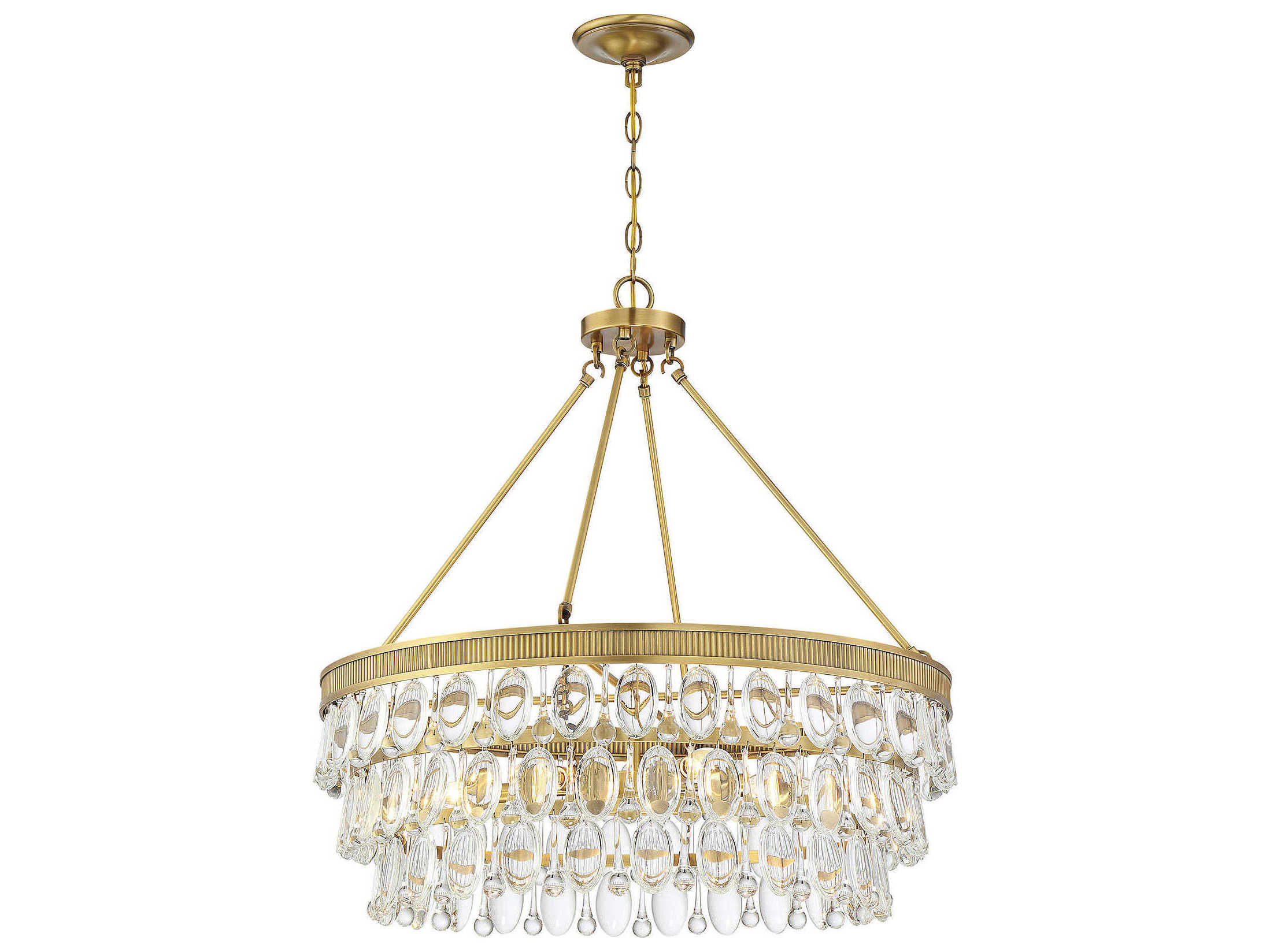 Savoy House Windham 6-Light Warm Brass Crystal Round Pendant