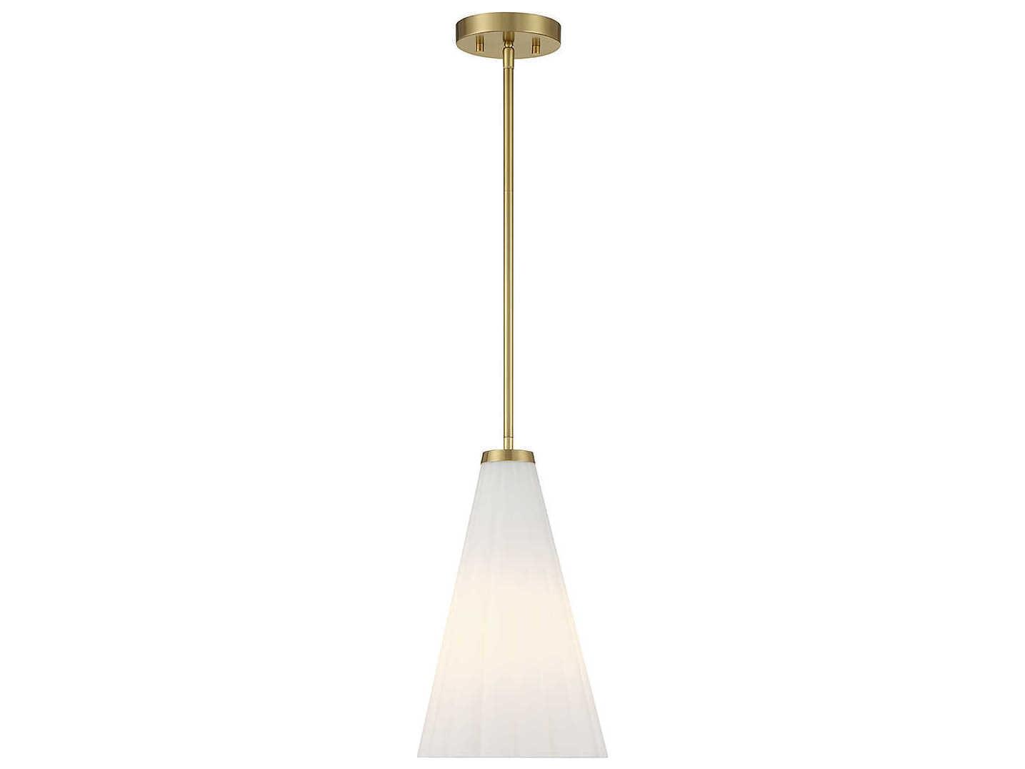 Savoy House Bristol 1-Light Warm Brass Glass Mini Pendant