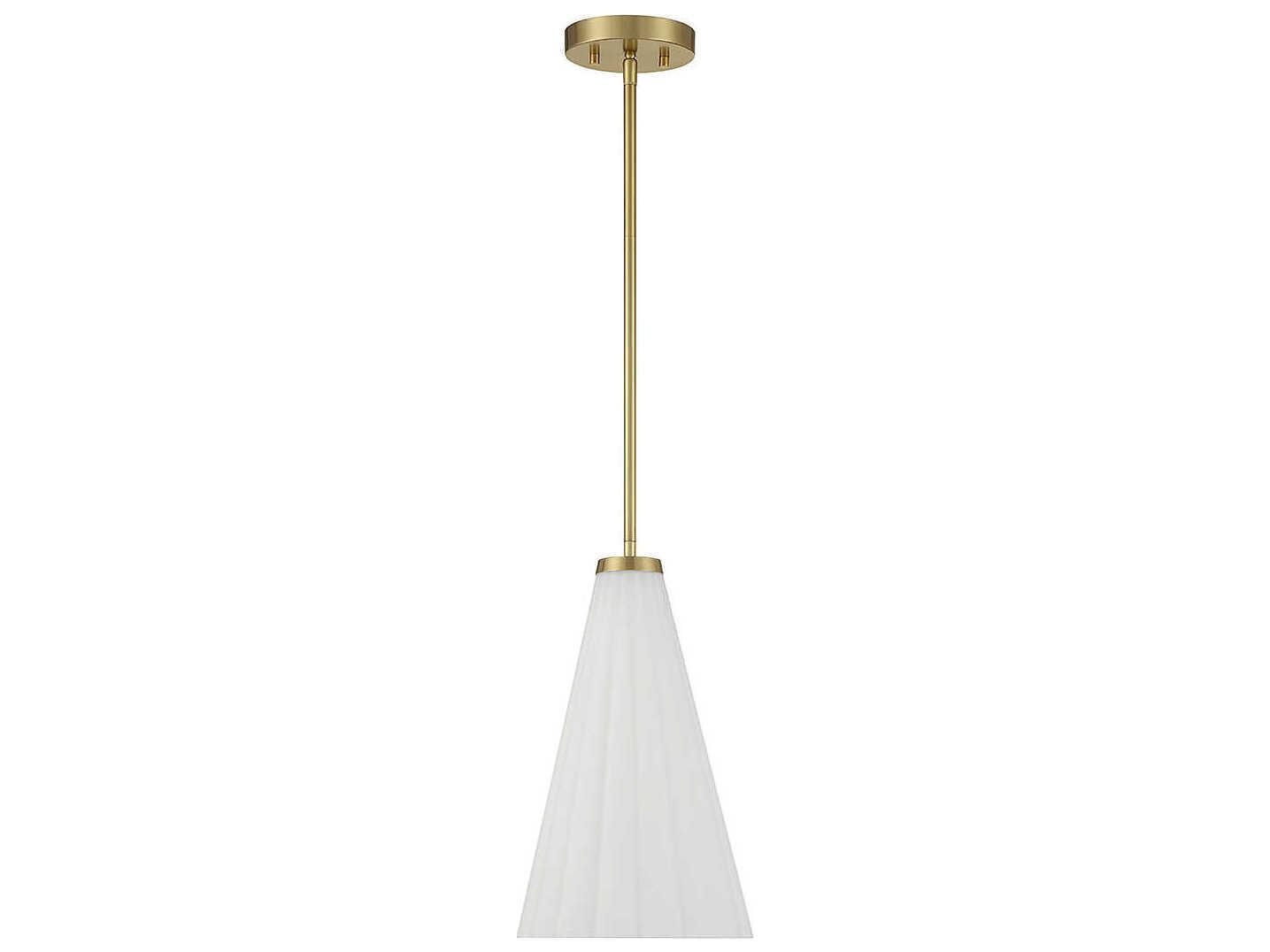 Savoy House Bristol 1-Light Warm Brass Glass Mini Pendant