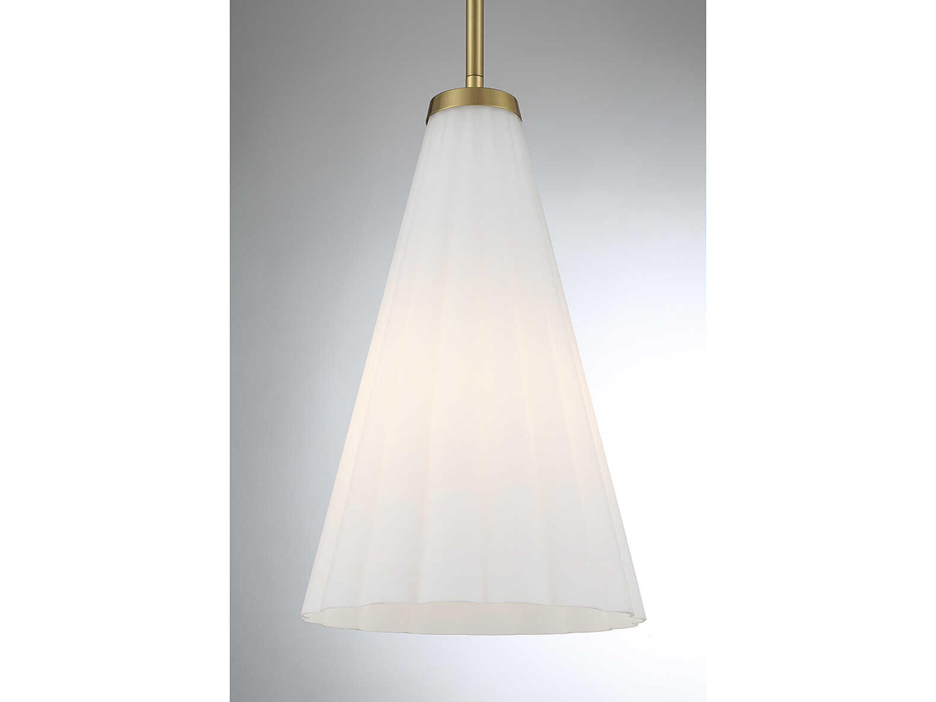 Savoy House Bristol 1-Light Warm Brass Glass Mini Pendant
