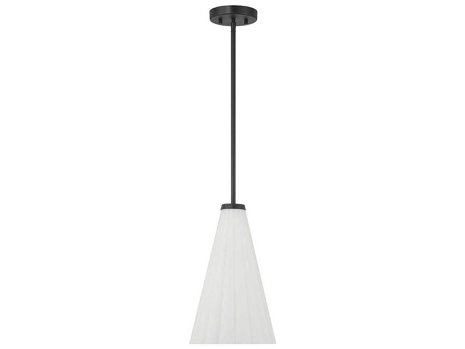 Savoy House Bristol 1-Light Matte Black Glass Mini Pendant
