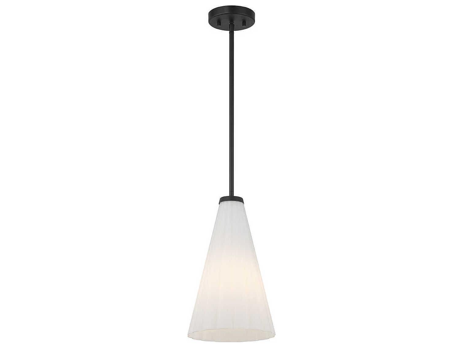 Savoy House Bristol 1-Light Matte Black Glass Mini Pendant