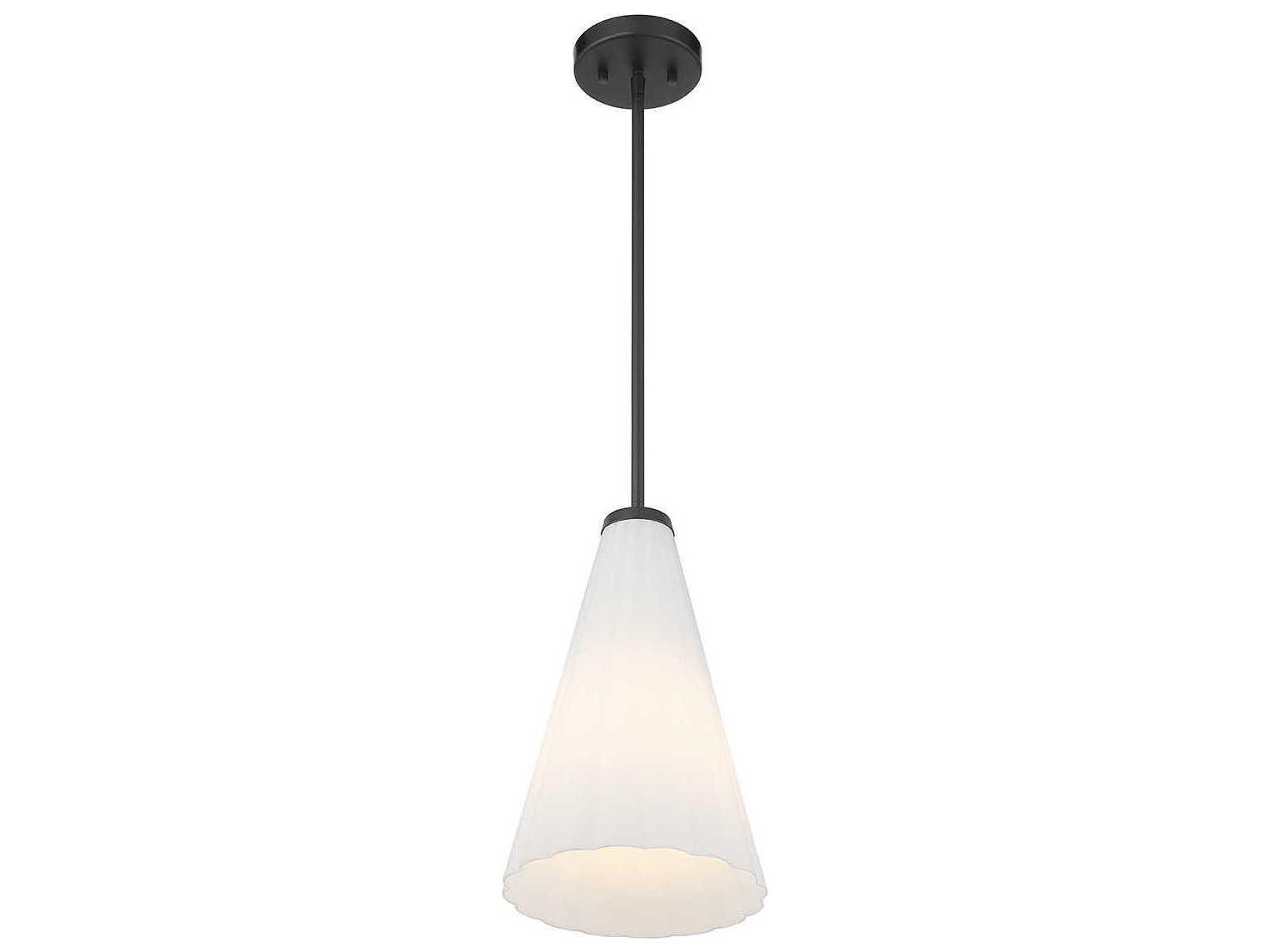 Savoy House Bristol 1-Light Matte Black Glass Mini Pendant