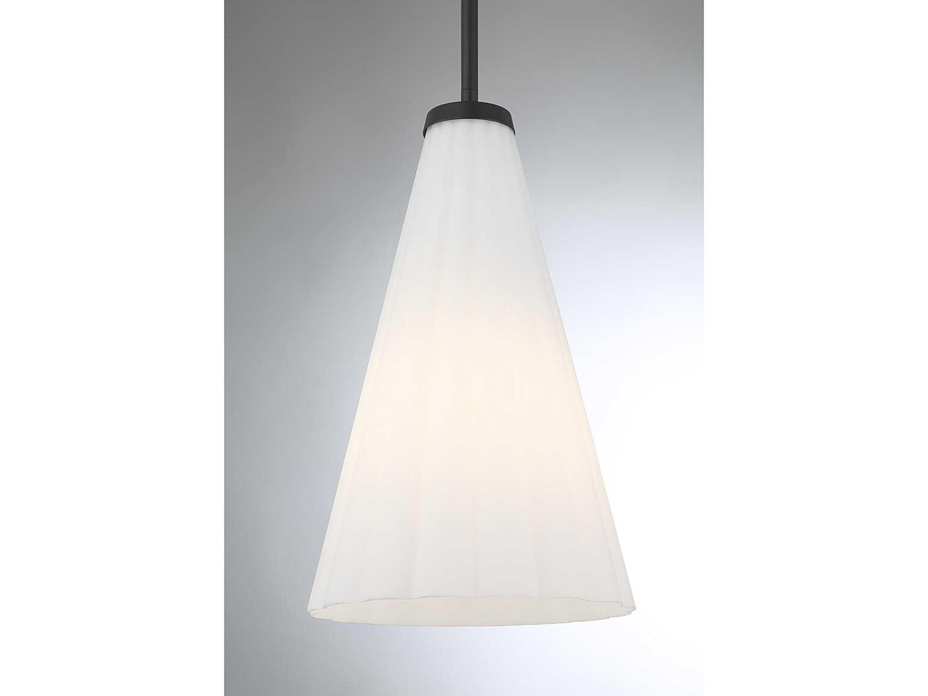 Savoy House Bristol 1-Light Matte Black Glass Mini Pendant