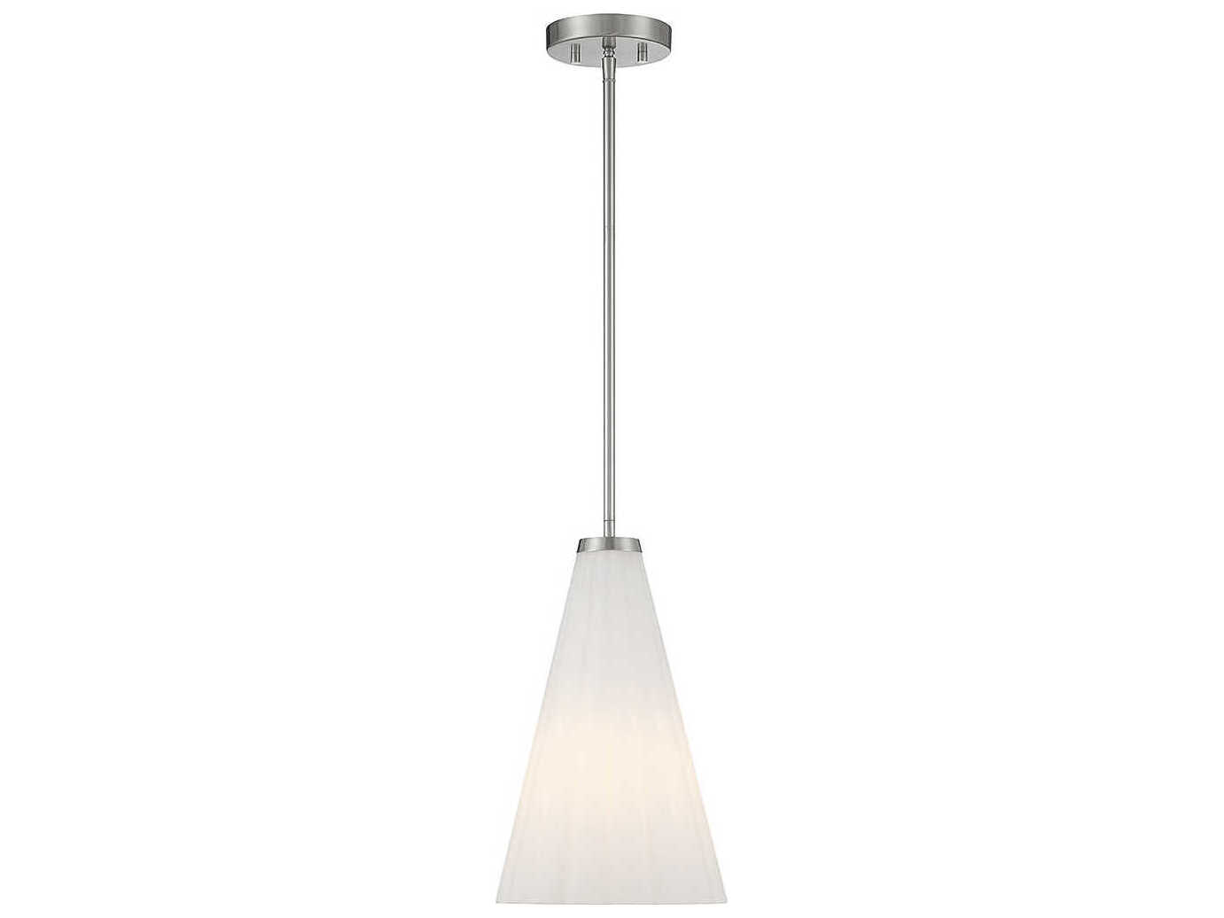 Savoy House Bristol 1-Light Satin Nickel Glass Mini Pendant