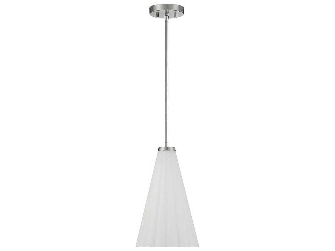 Savoy House Bristol 1-Light Satin Nickel Glass Mini Pendant