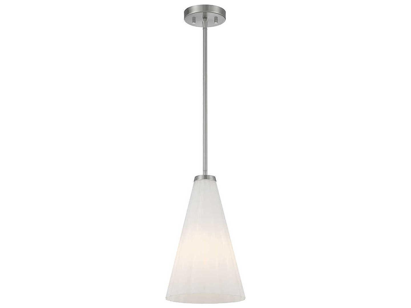 Savoy House Bristol 1-Light Satin Nickel Glass Mini Pendant