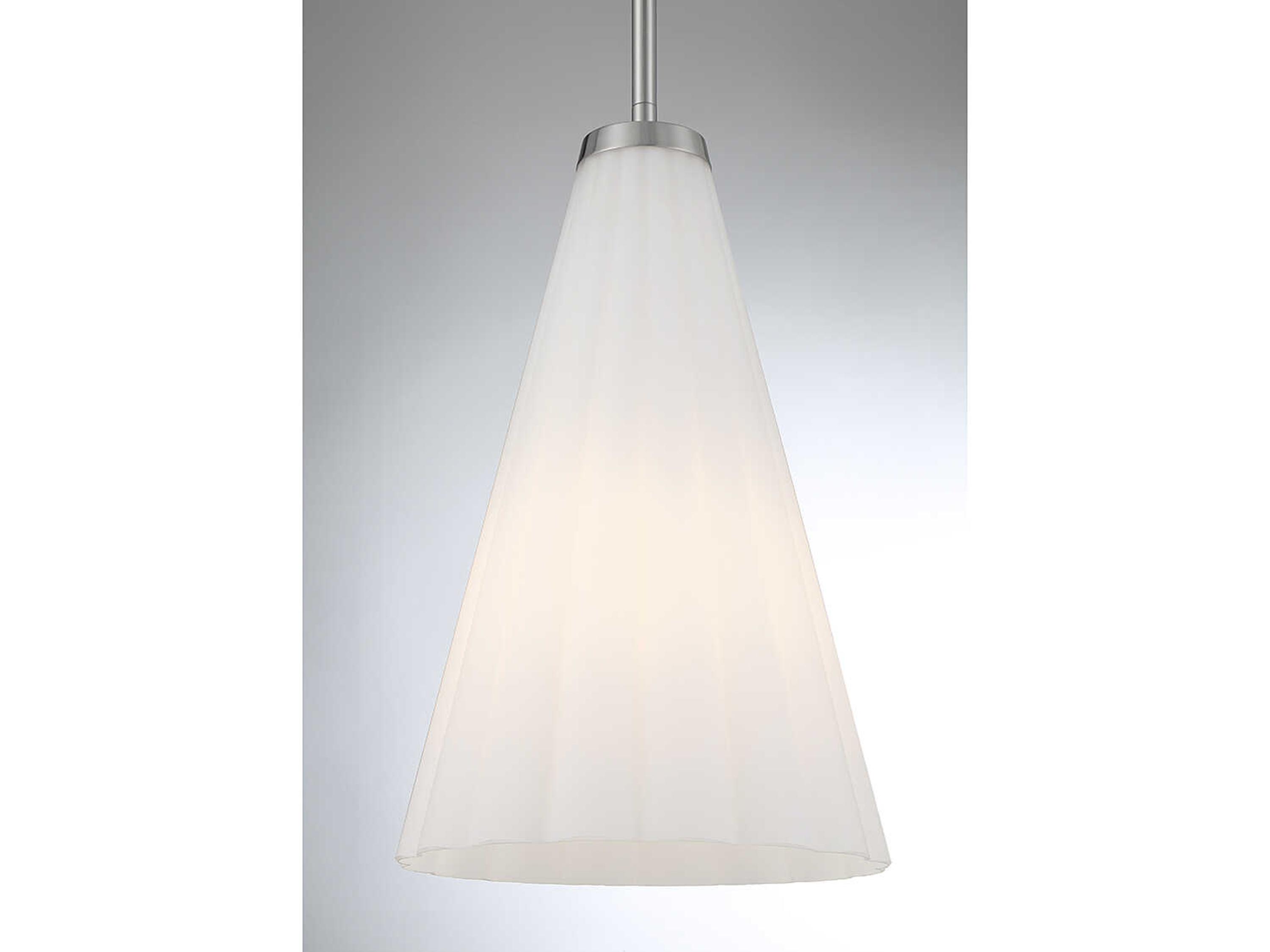 Savoy House Bristol 1-Light Satin Nickel Glass Mini Pendant