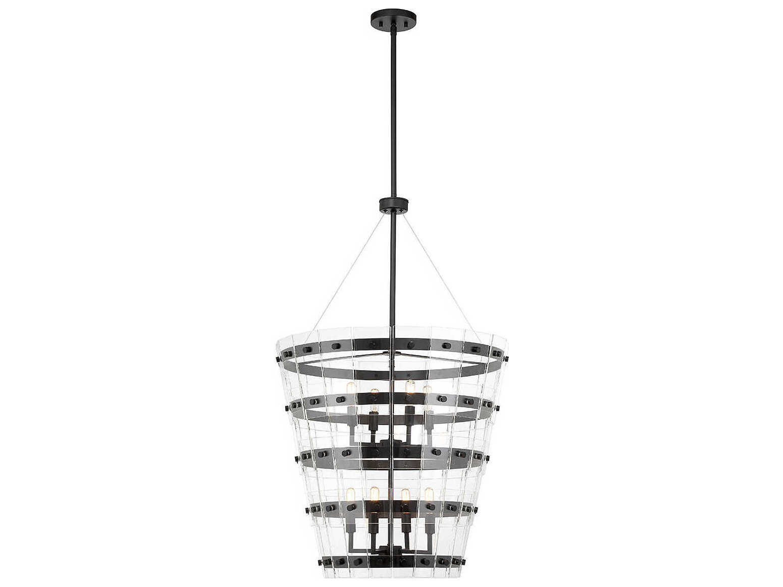 Savoy House Ventari 8-Light Matte Black Glass Candelabra Chandelier