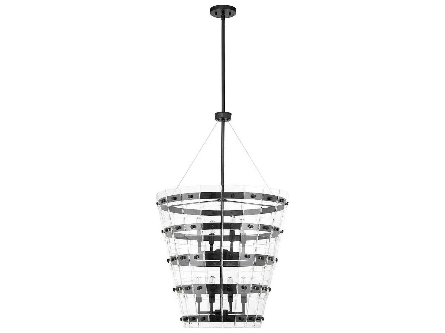 Savoy House Ventari 8-Light Matte Black Glass Candelabra Chandelier