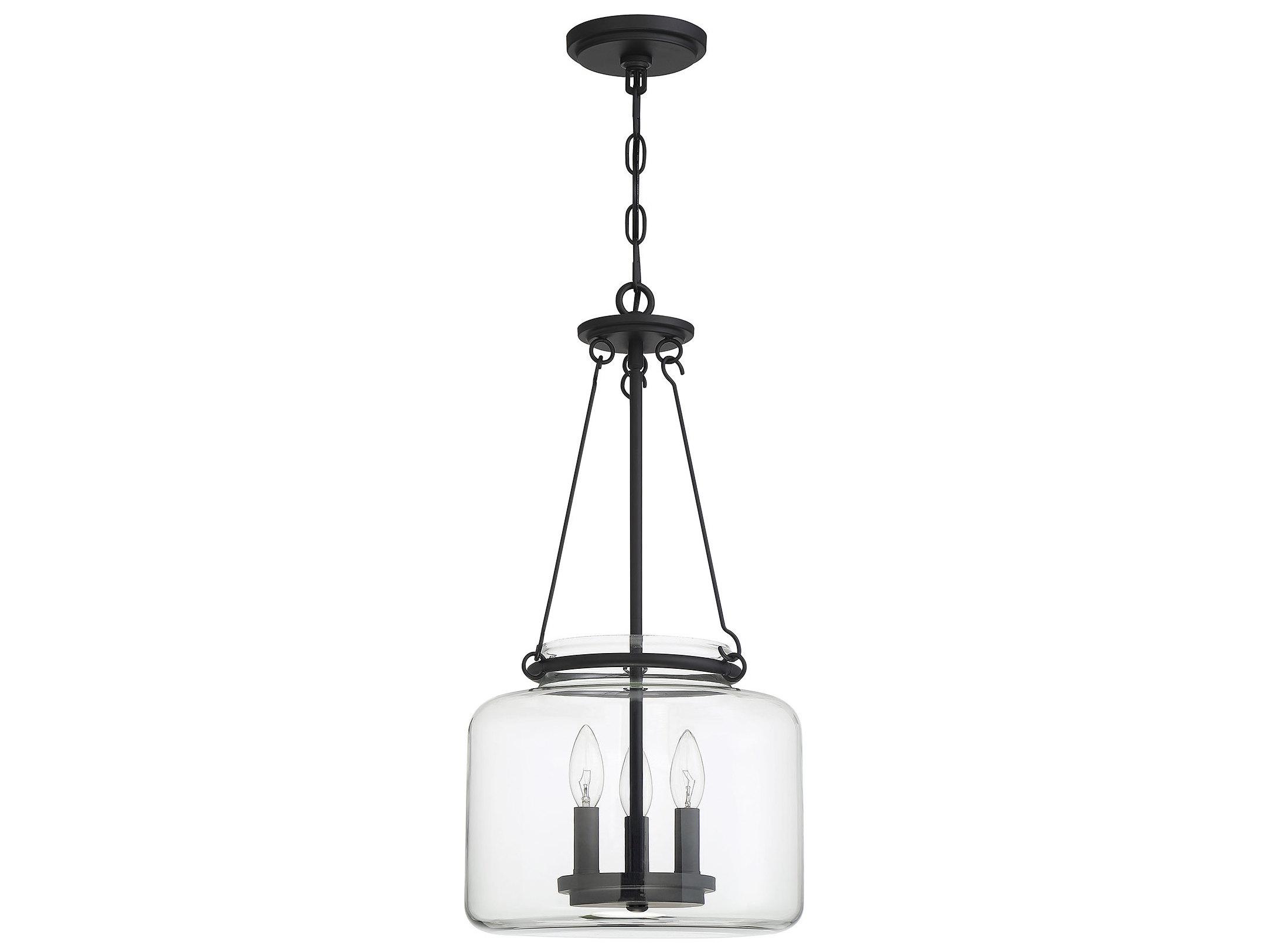 Savoy House Akron 3-Light Matte Black Glass Mini Pendant
