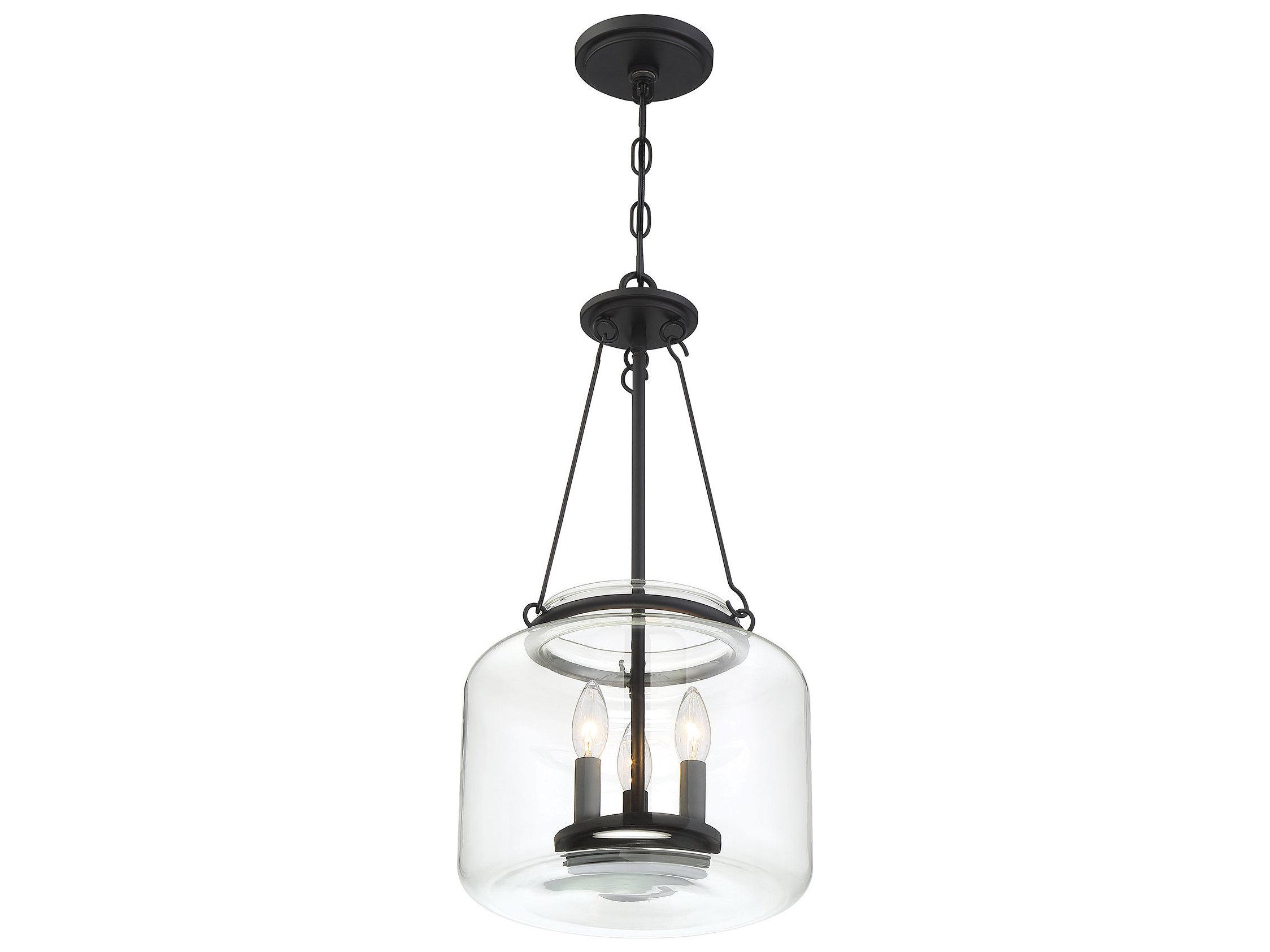 Savoy House Akron 3-Light Matte Black Glass Mini Pendant