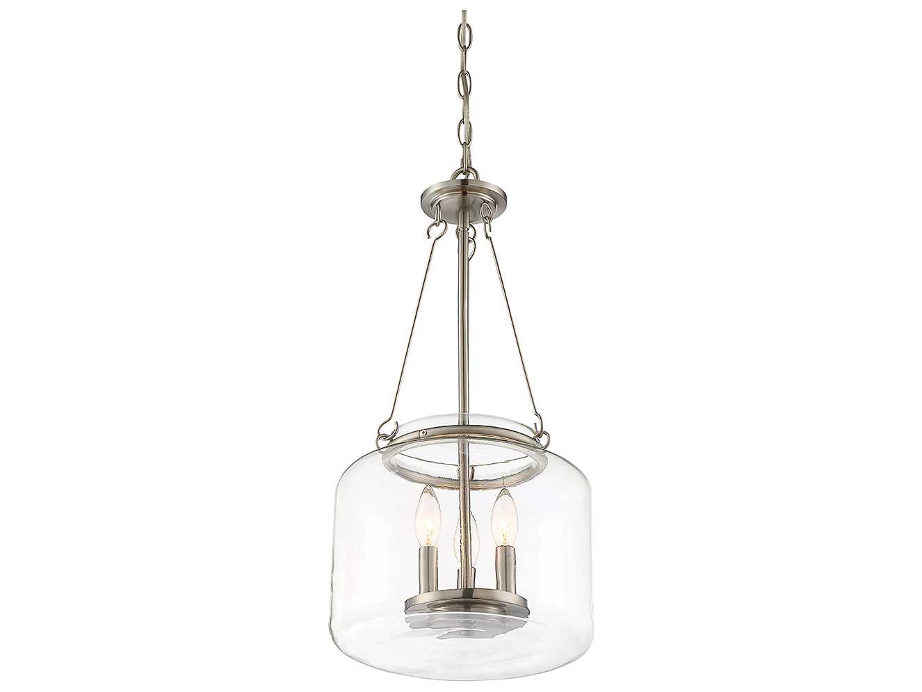Savoy House Akron 3-Light Satin Nickel Glass Pendant
