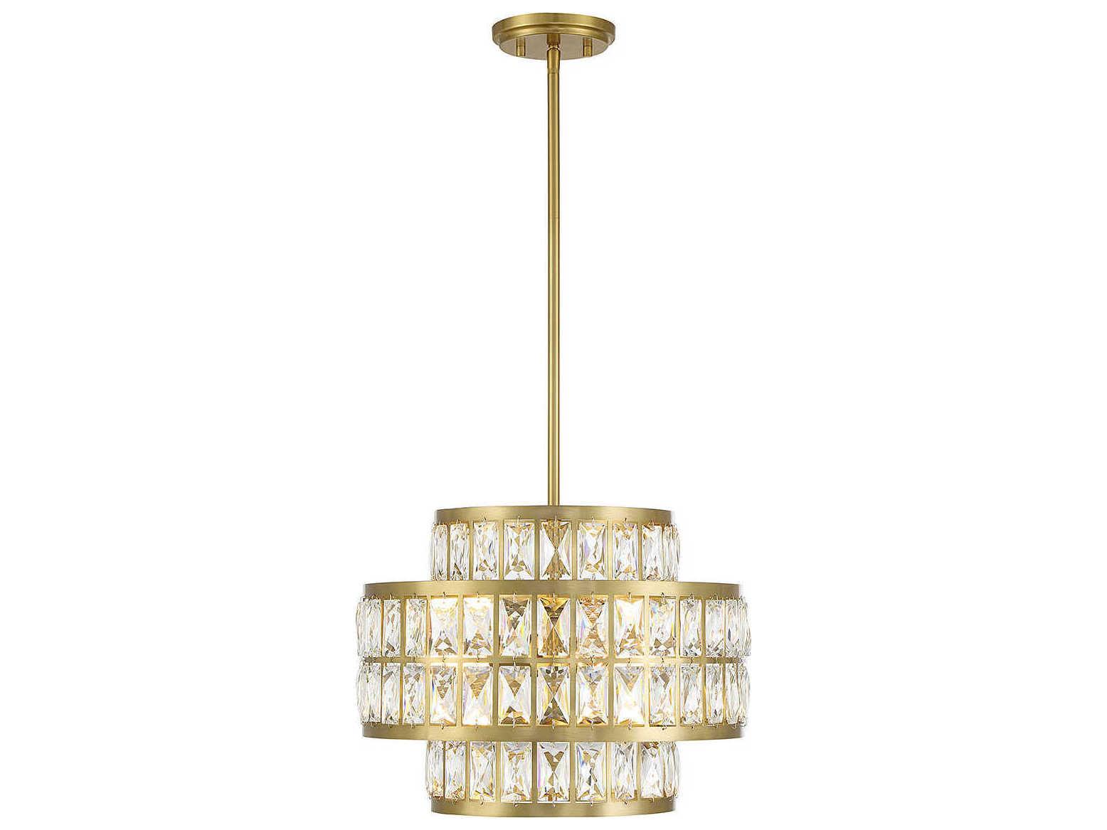Savoy House Renzo 3-Light Warm Brass Crystal Pendant