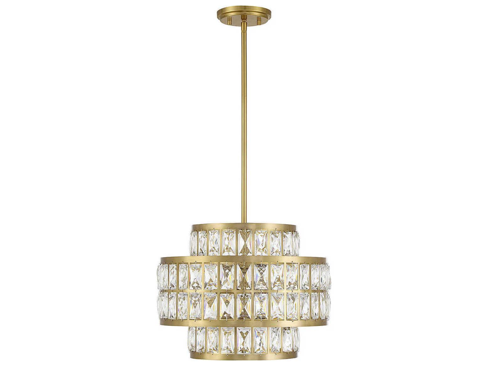 Savoy House Renzo 3-Light Warm Brass Crystal Pendant