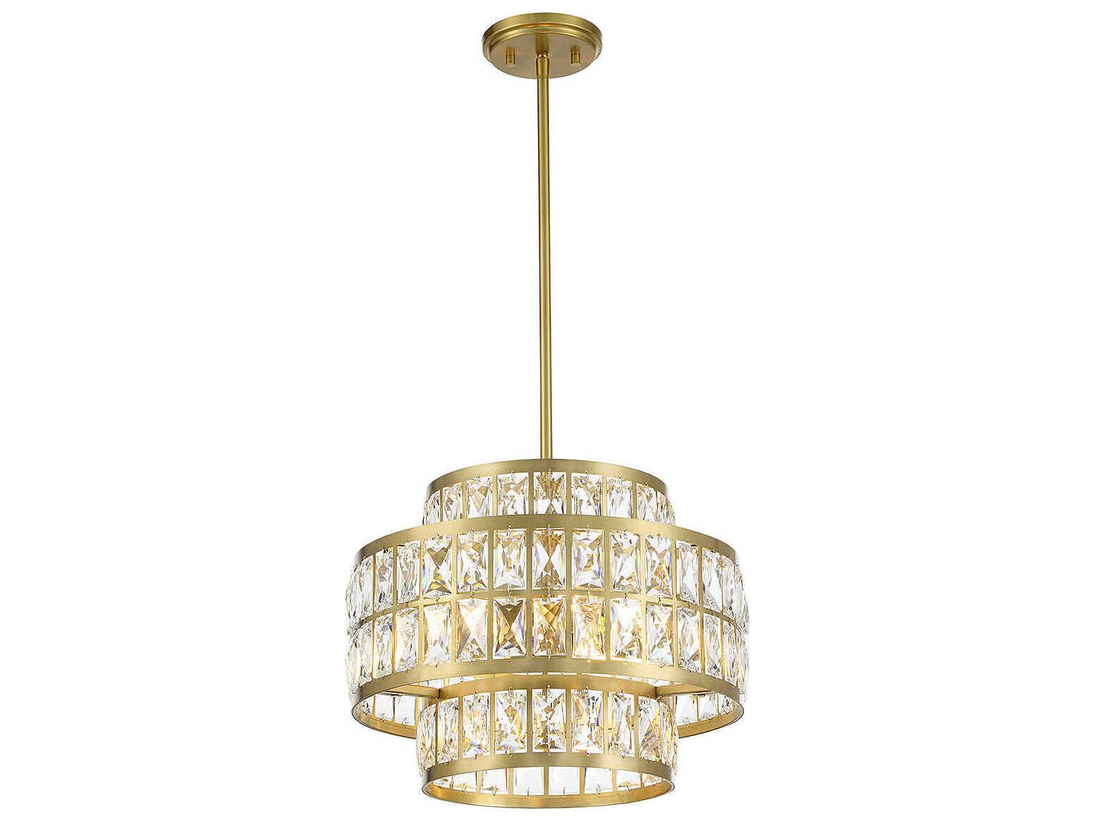 Savoy House Renzo 3-Light Warm Brass Crystal Pendant