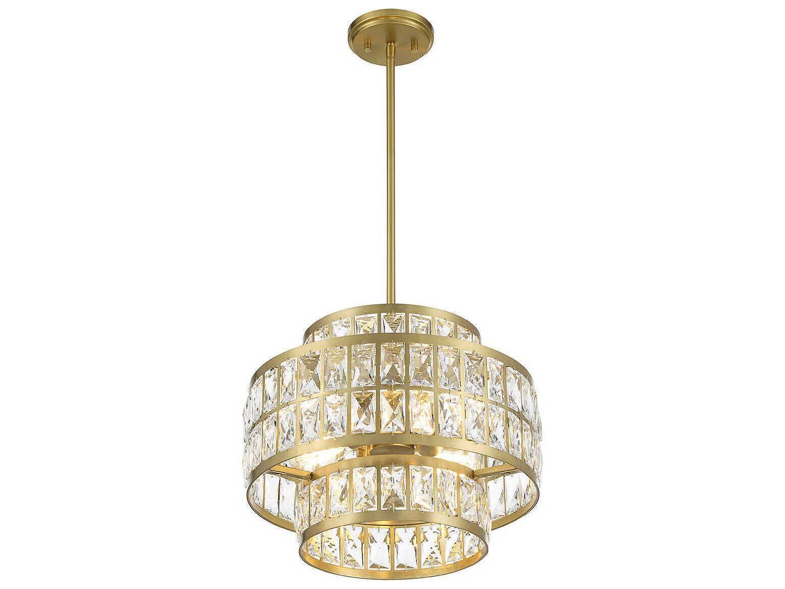 Savoy House Renzo 3-Light Warm Brass Crystal Pendant