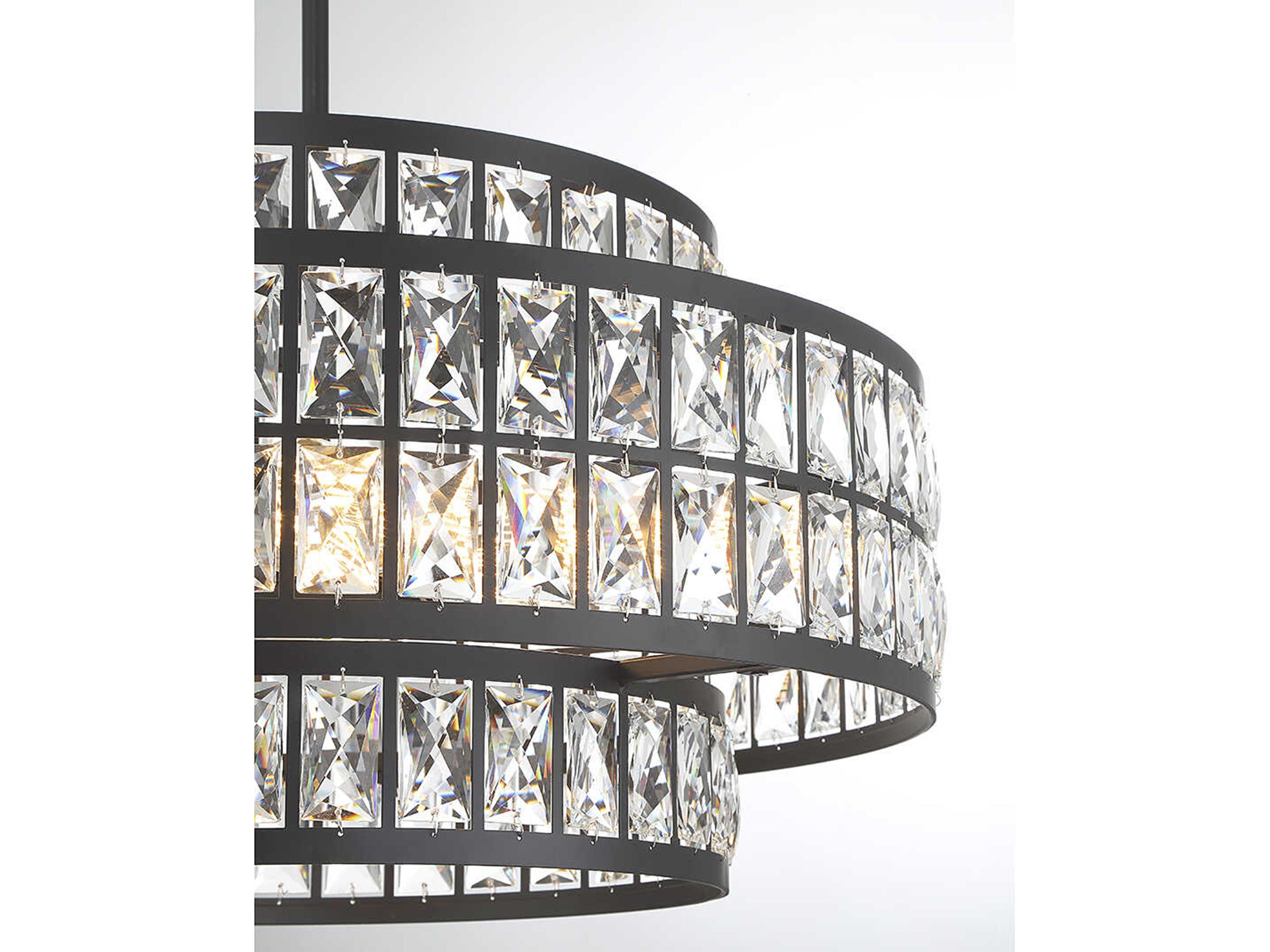 Savoy House Renzo 4-Light Matte Black Crystal Pendant