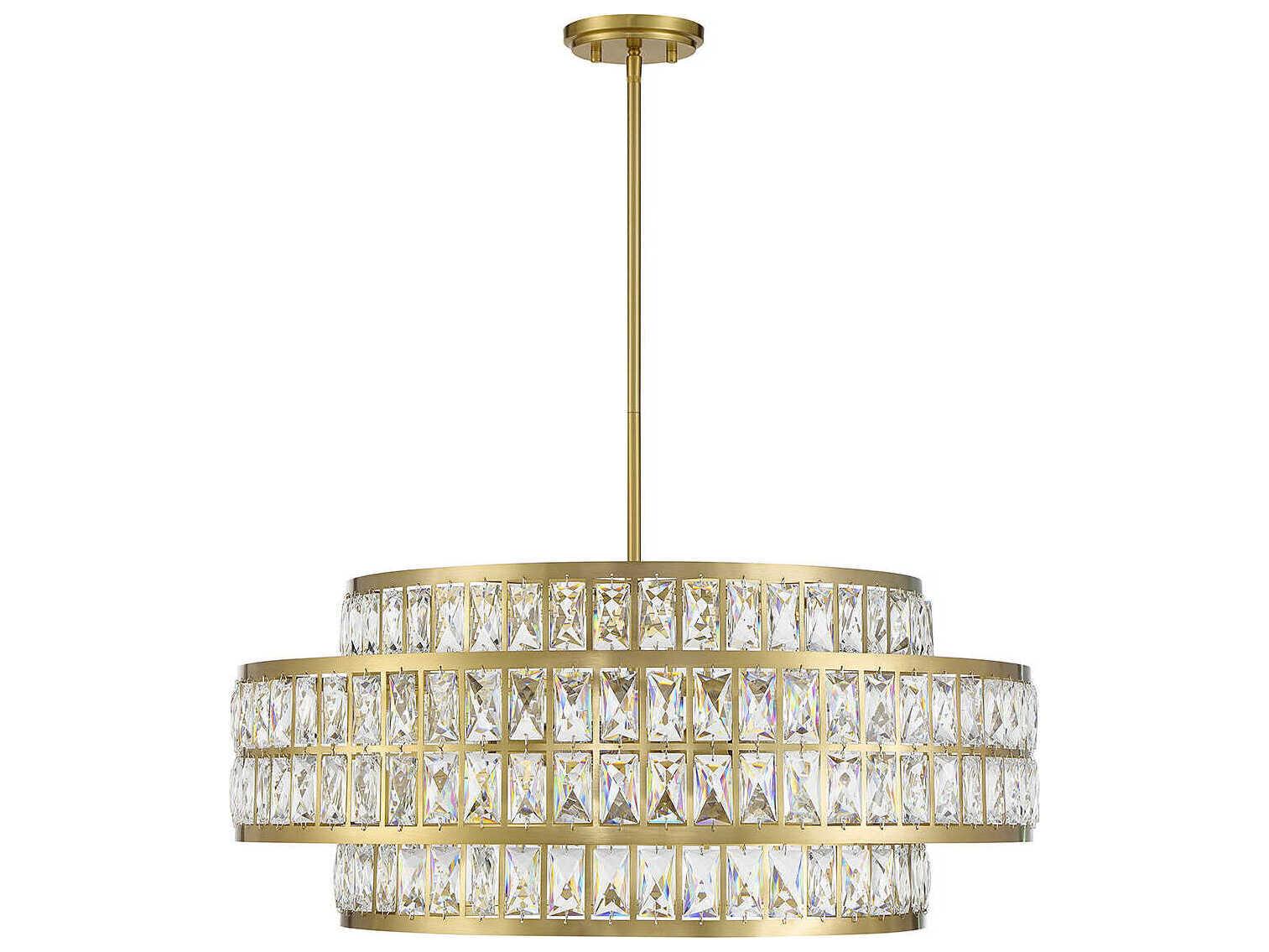Savoy House Renzo 6-Light Warm Brass Crystal Pendant