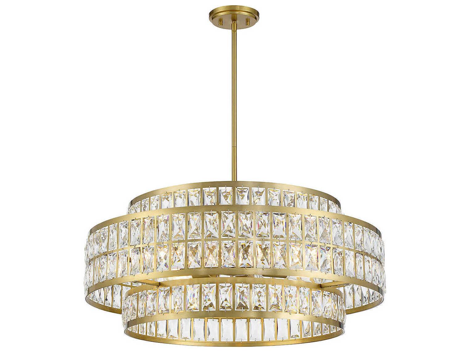 Savoy House Renzo 6-Light Warm Brass Crystal Pendant