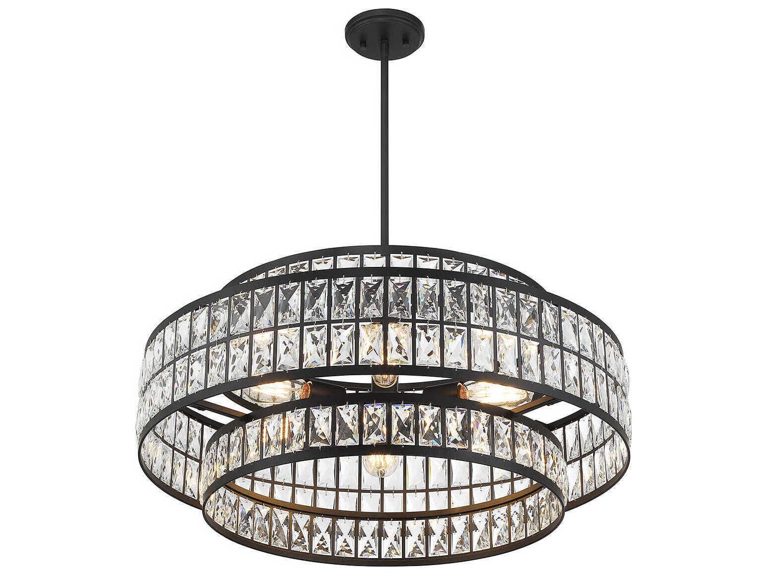 Savoy House Renzo 6-Light Matte Black Crystal Pendant