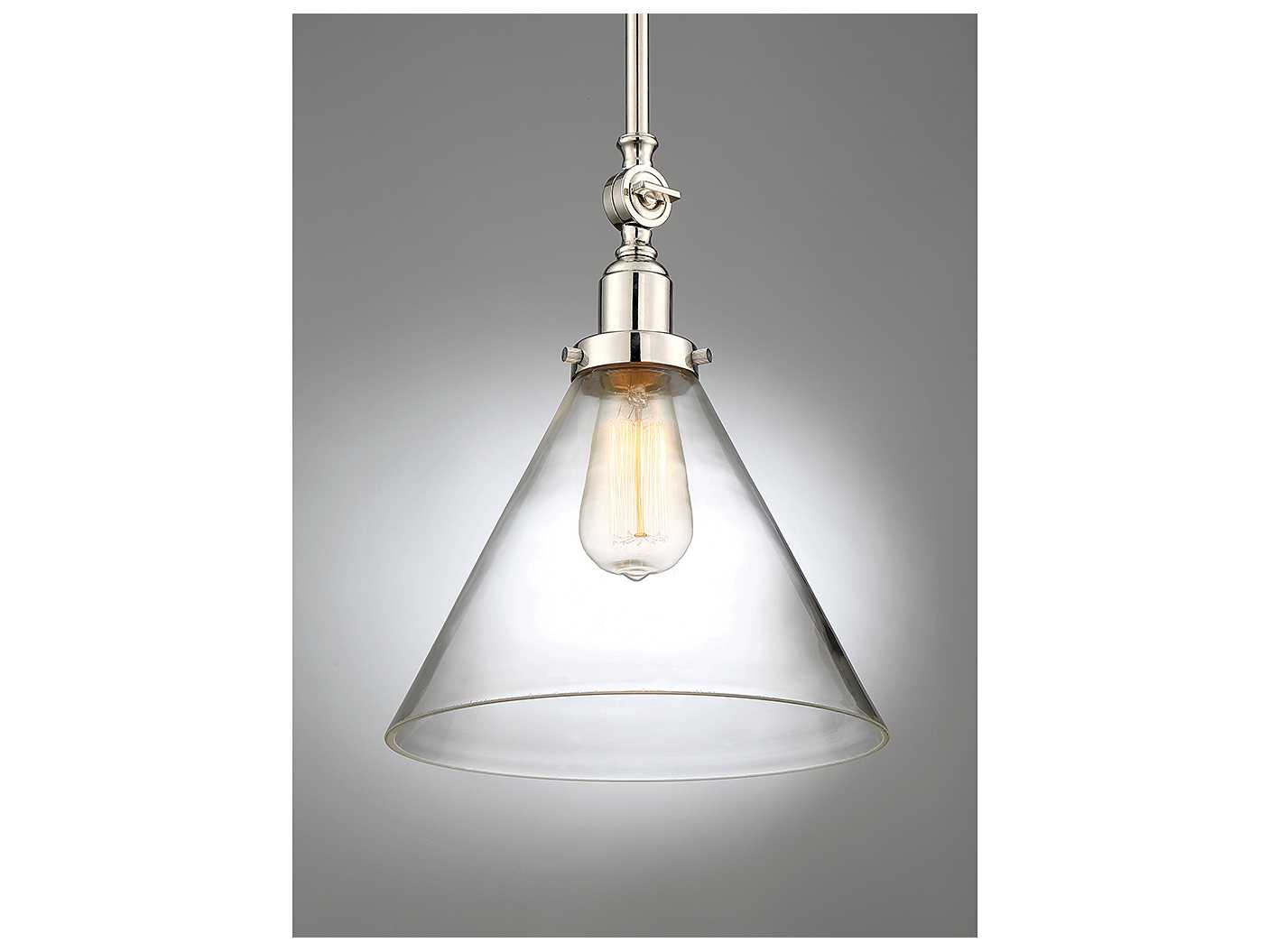 Savoy House Drake 1-Light Polished Nickel Glass Pendant