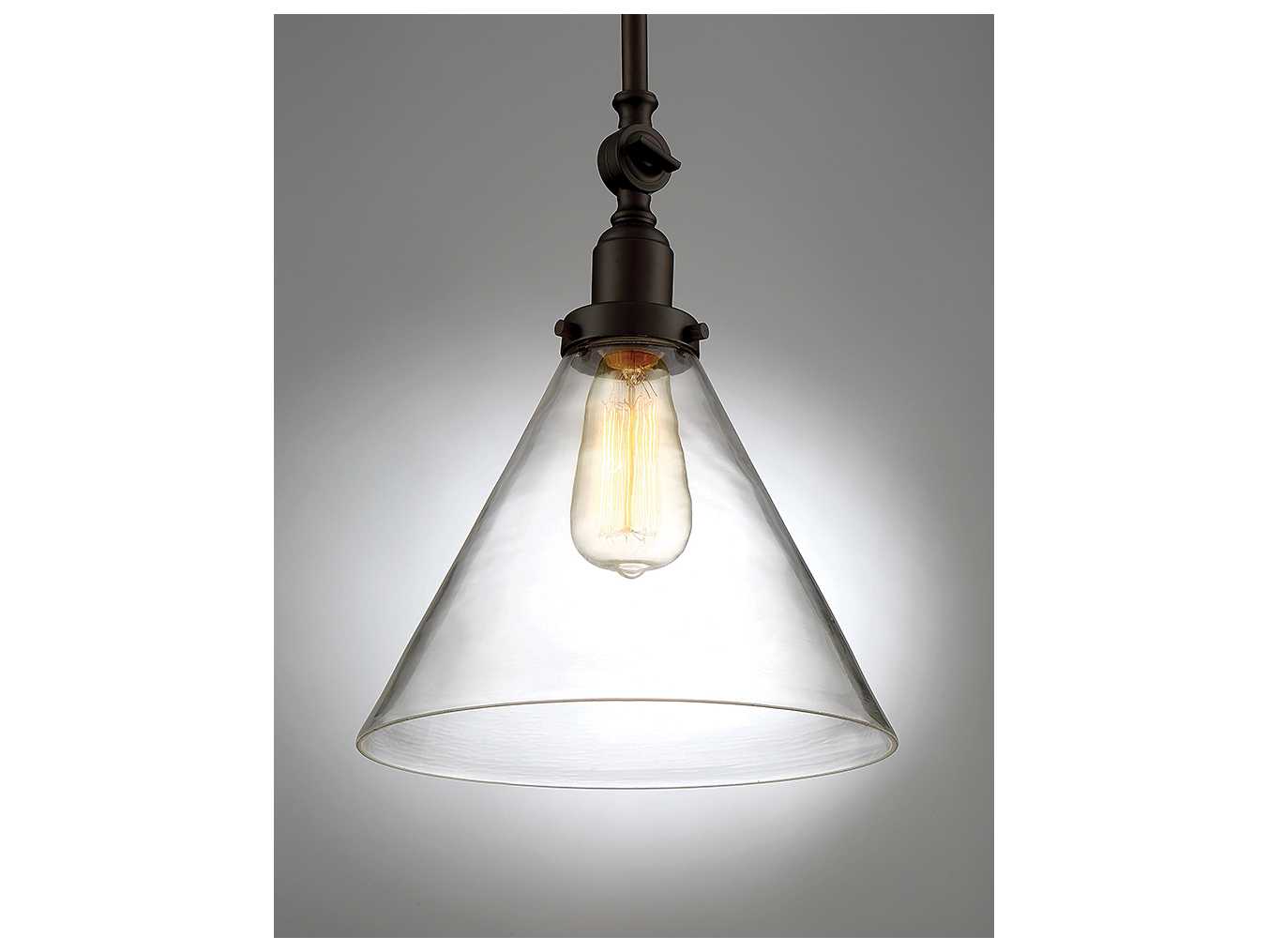 Savoy House Drake 1-Light English Bronze Glass Pendant