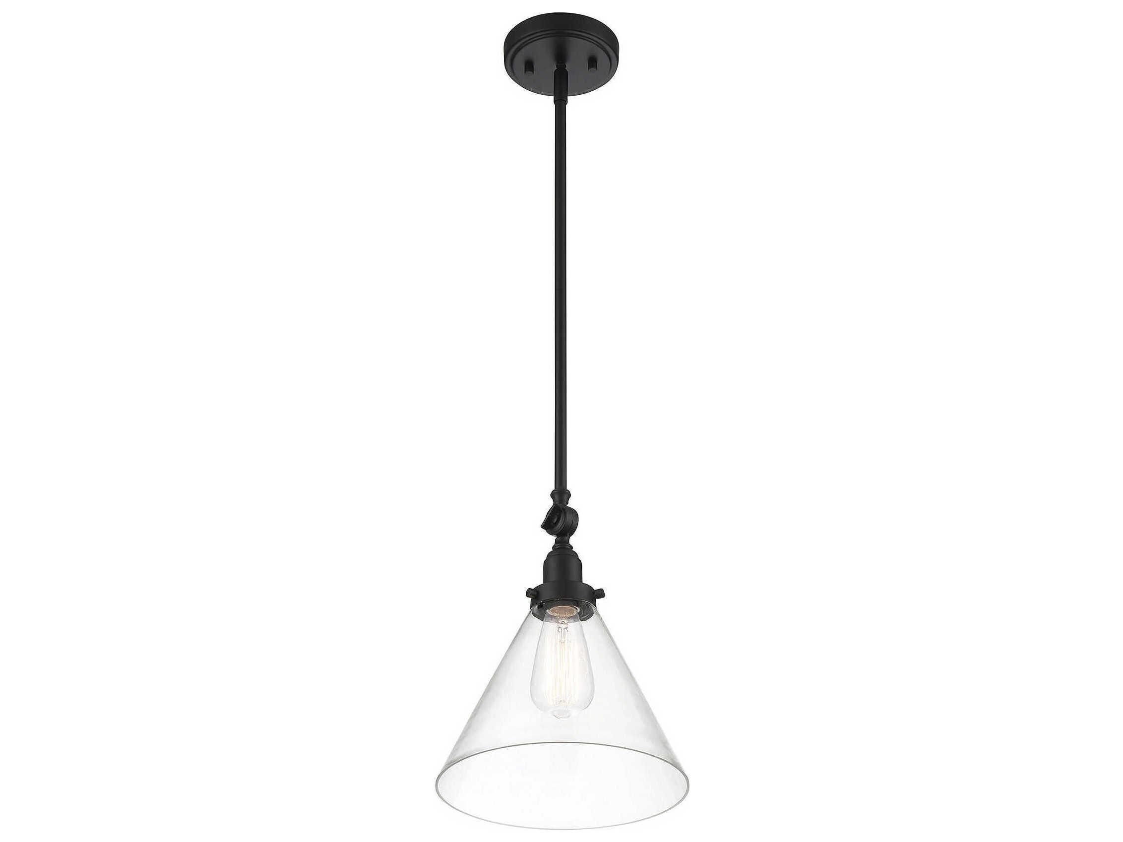 Savoy House Drake 1-Light Matte Black Glass Mini Pendant