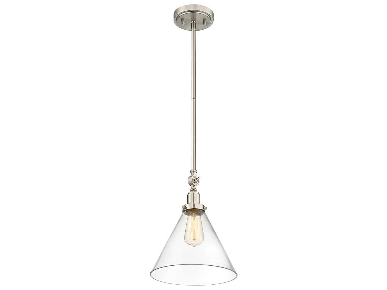 Savoy House Drake 1-Light Satin Nickel Glass Pendant
