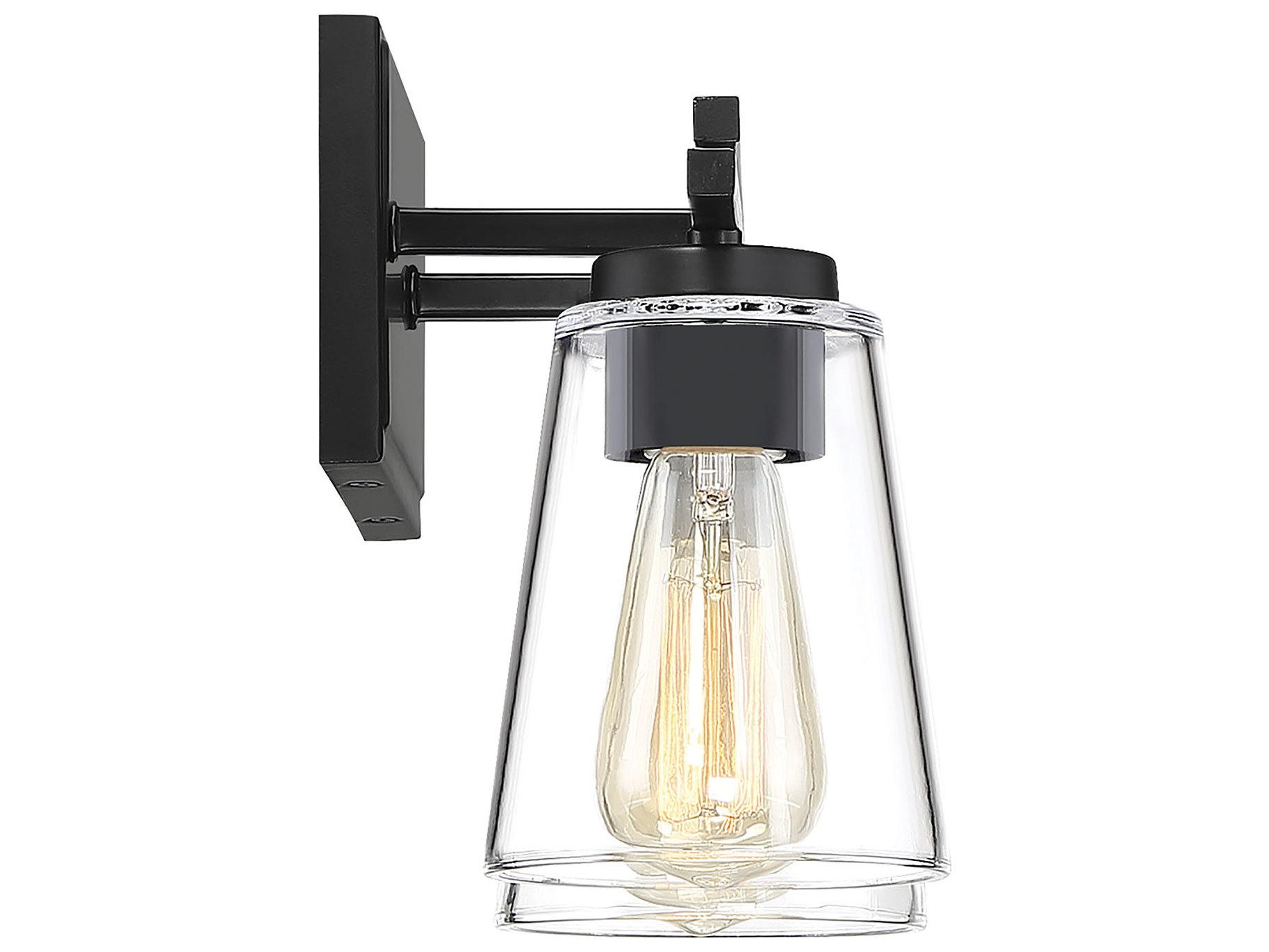 Savoy House Calhoun 2-Light Black Glass Vanity Light