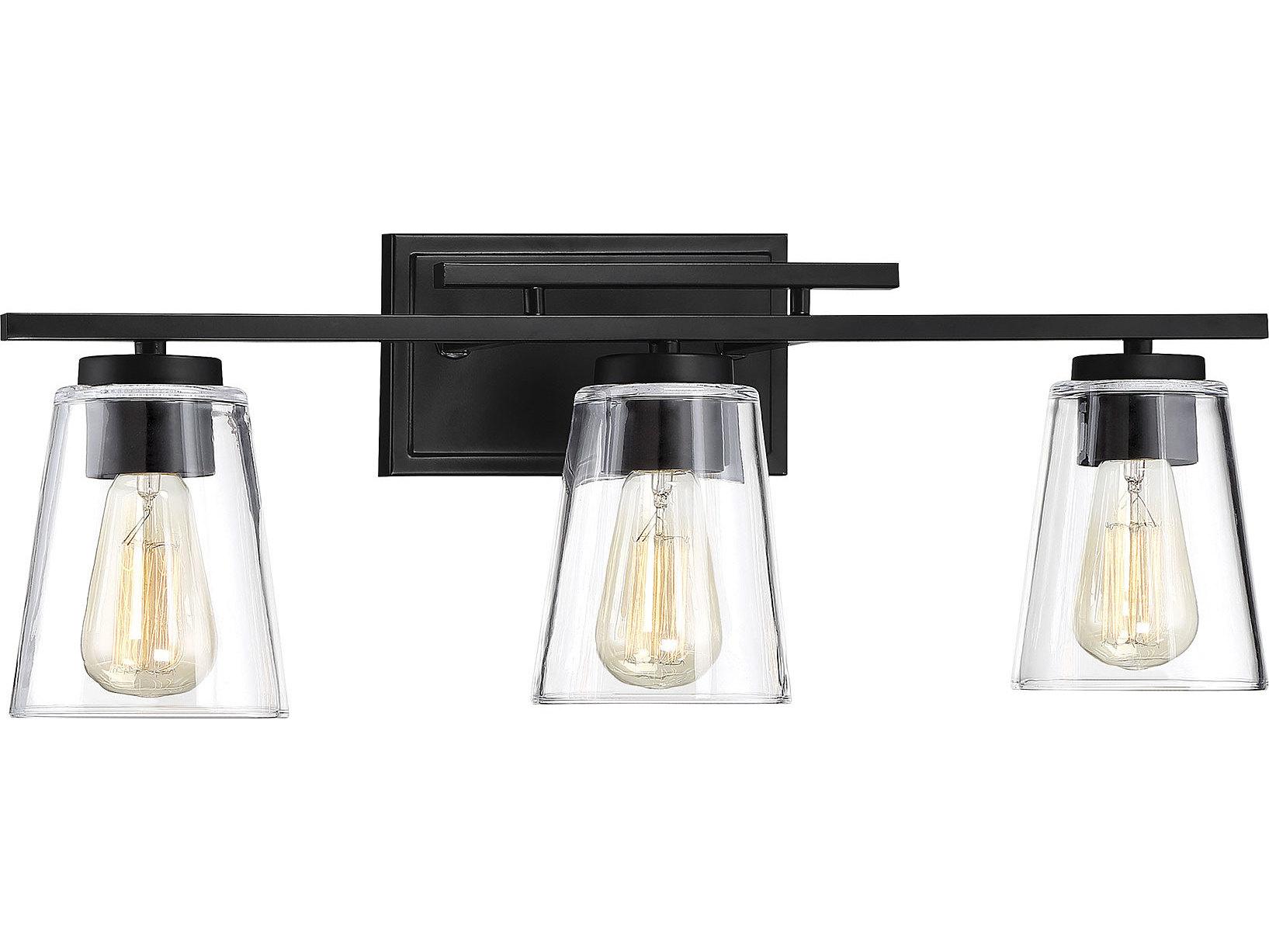 Savoy House Calhoun 3-Light Black Glass Vanity Light