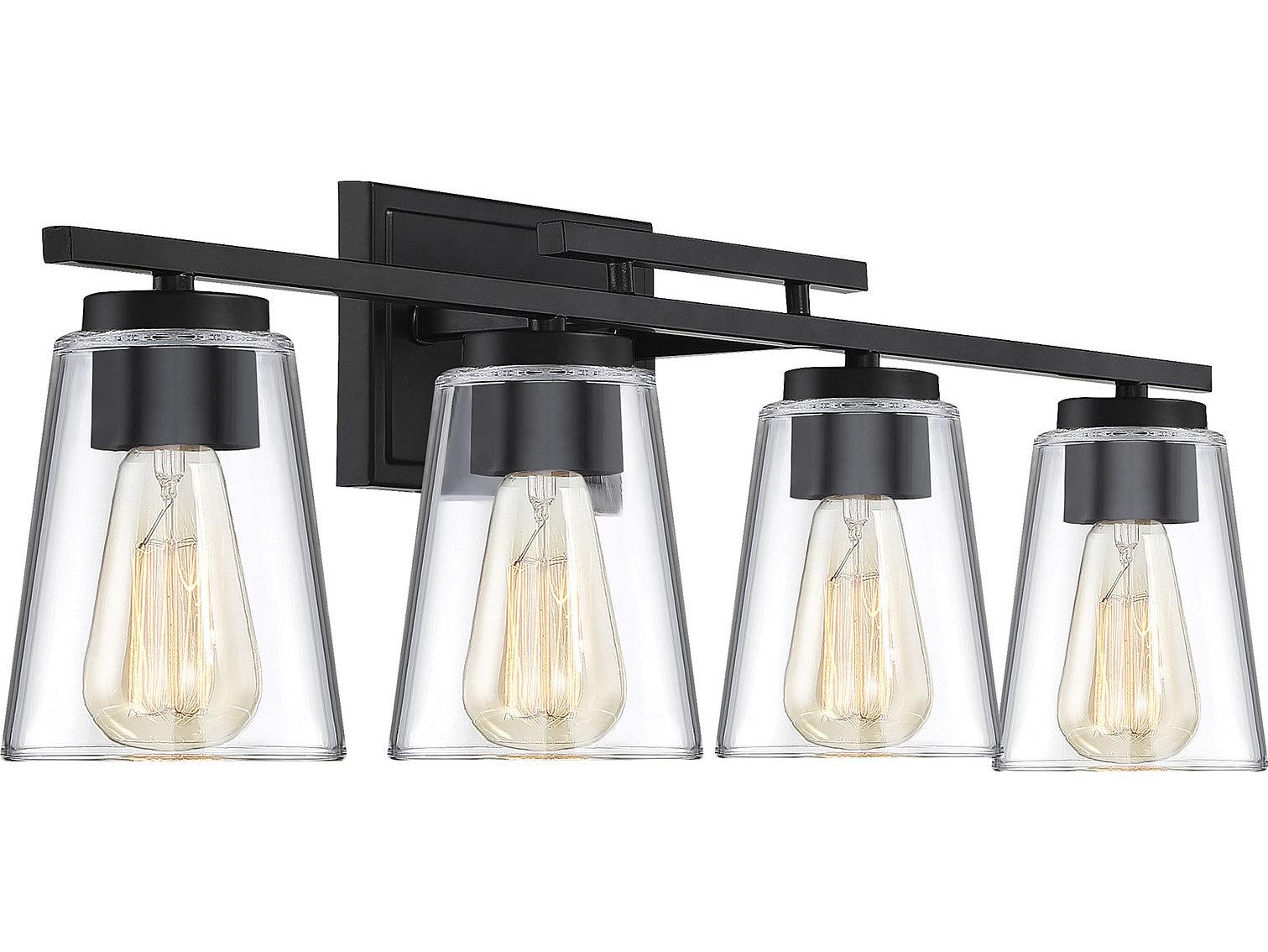 Savoy House Calhoun 4-Light Black Glass Vanity Light