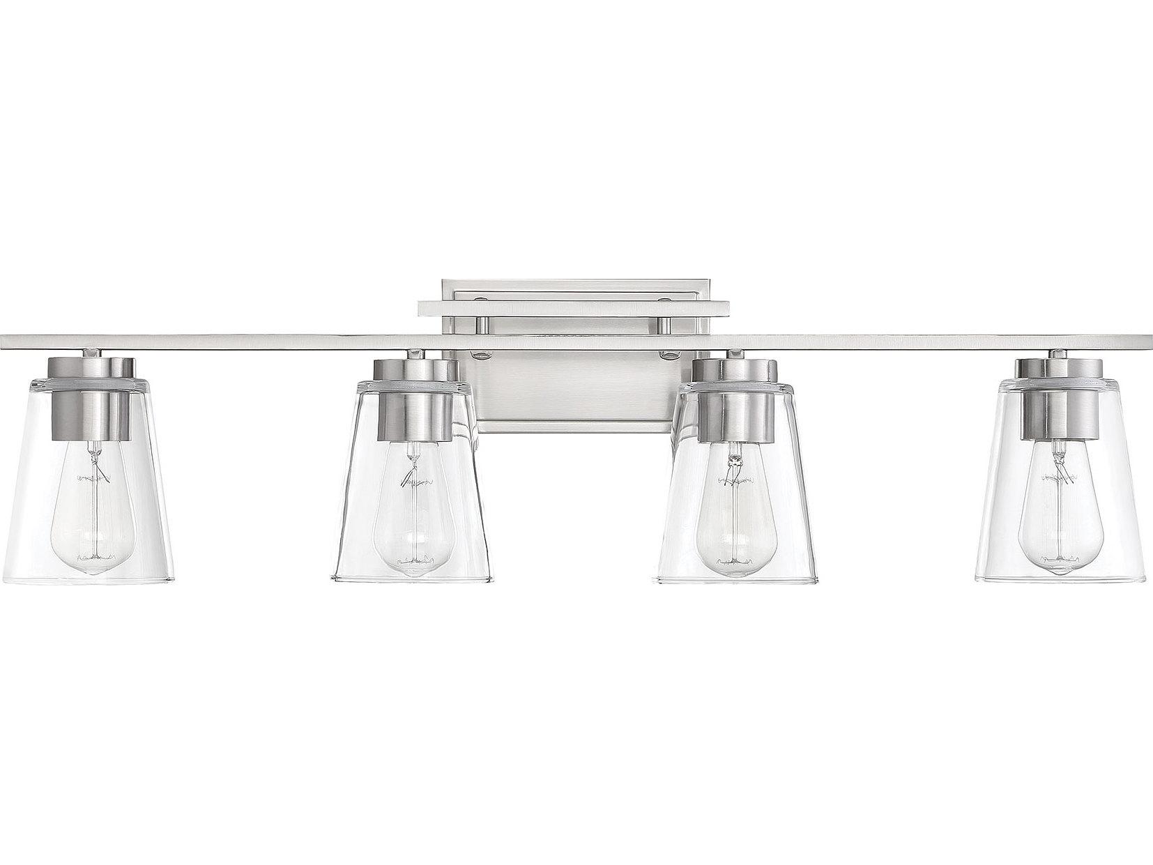 Savoy House Calhoun 4-Light Satin Nickel Glass Vanity Light