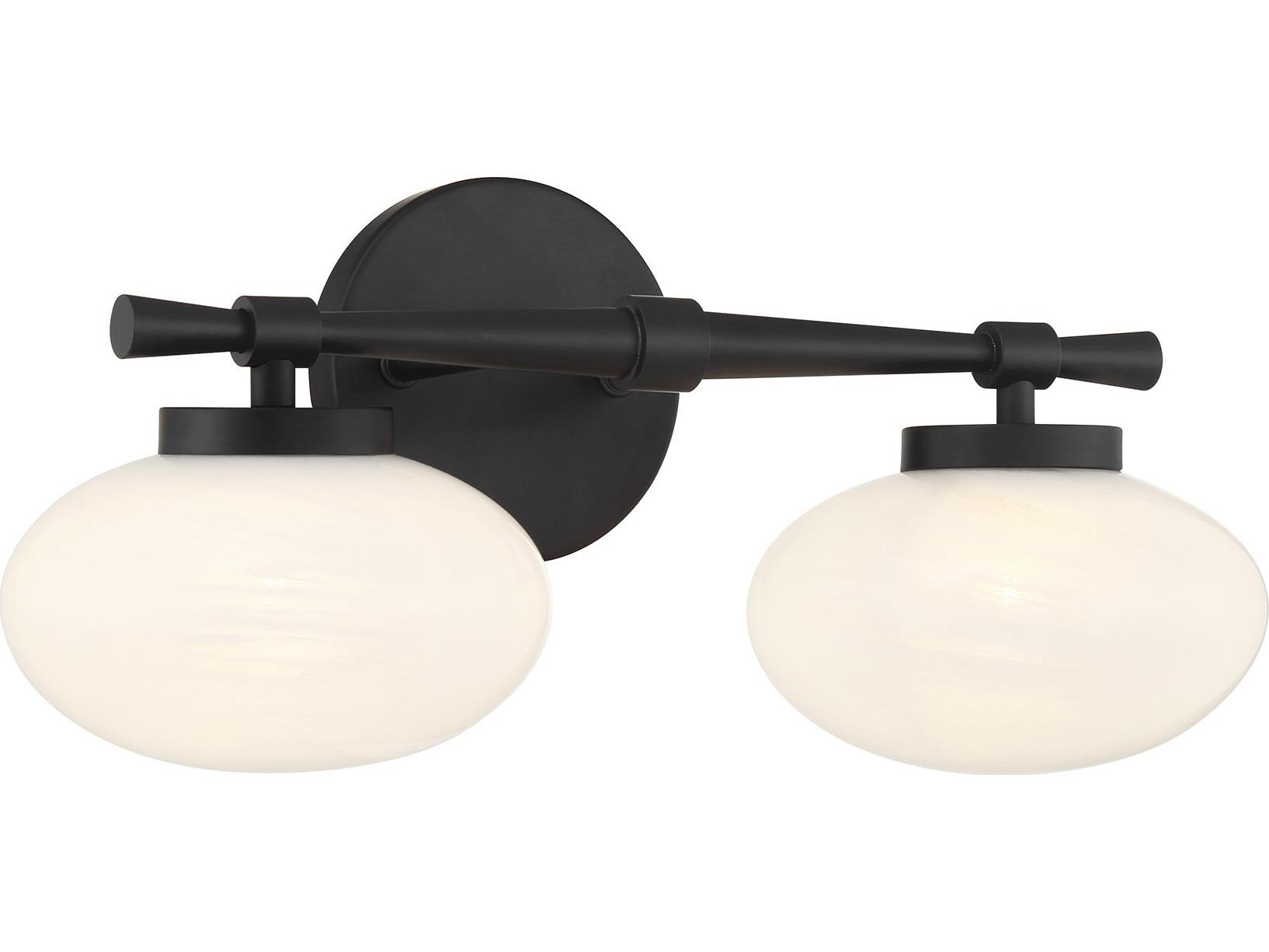 Savoy House Barrow 2-Light Matte Black Vanity Light