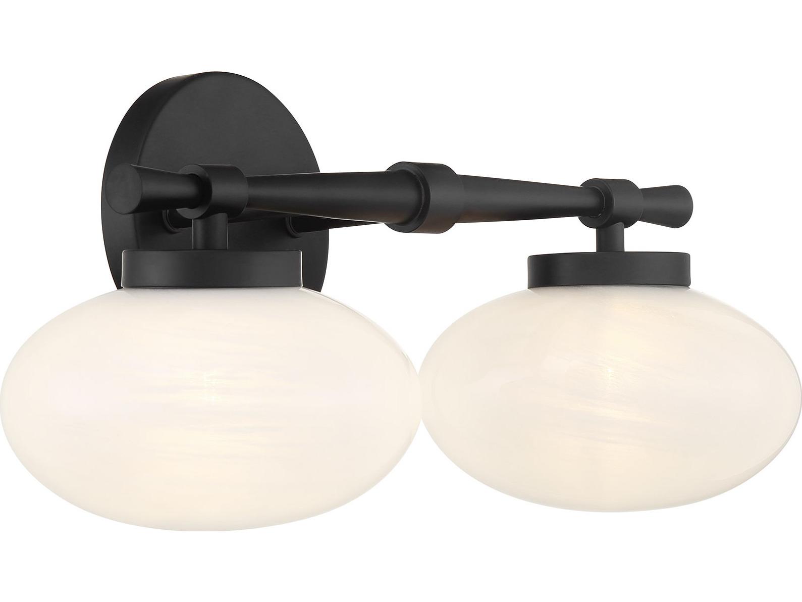 Savoy House Barrow 2-Light Matte Black Vanity Light