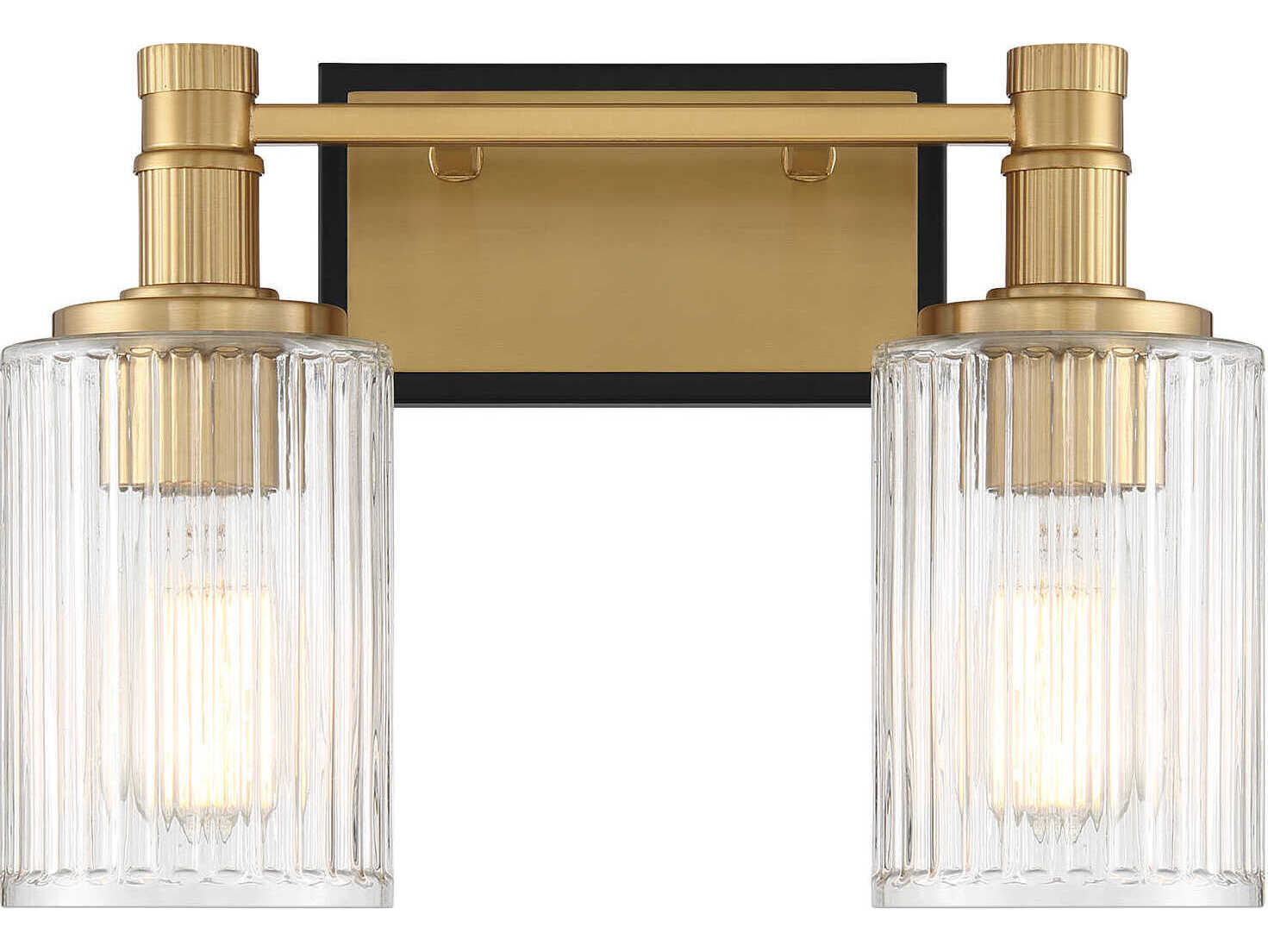 Savoy House Concord 2-Light Matte Black Warm Brass Vanity Light