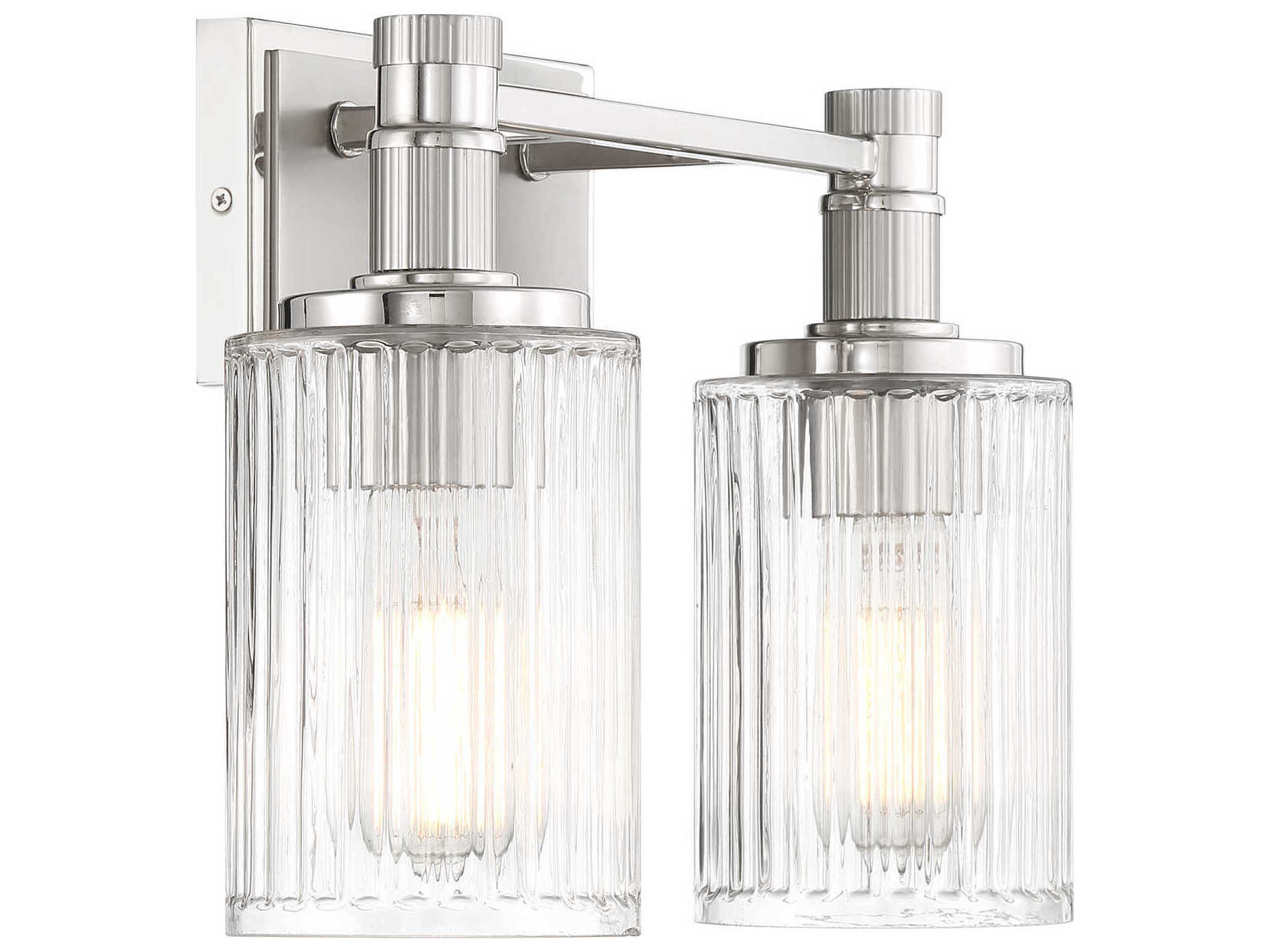 Savoy House Concord 2-Light Silver Polished Nickel Vanity Light