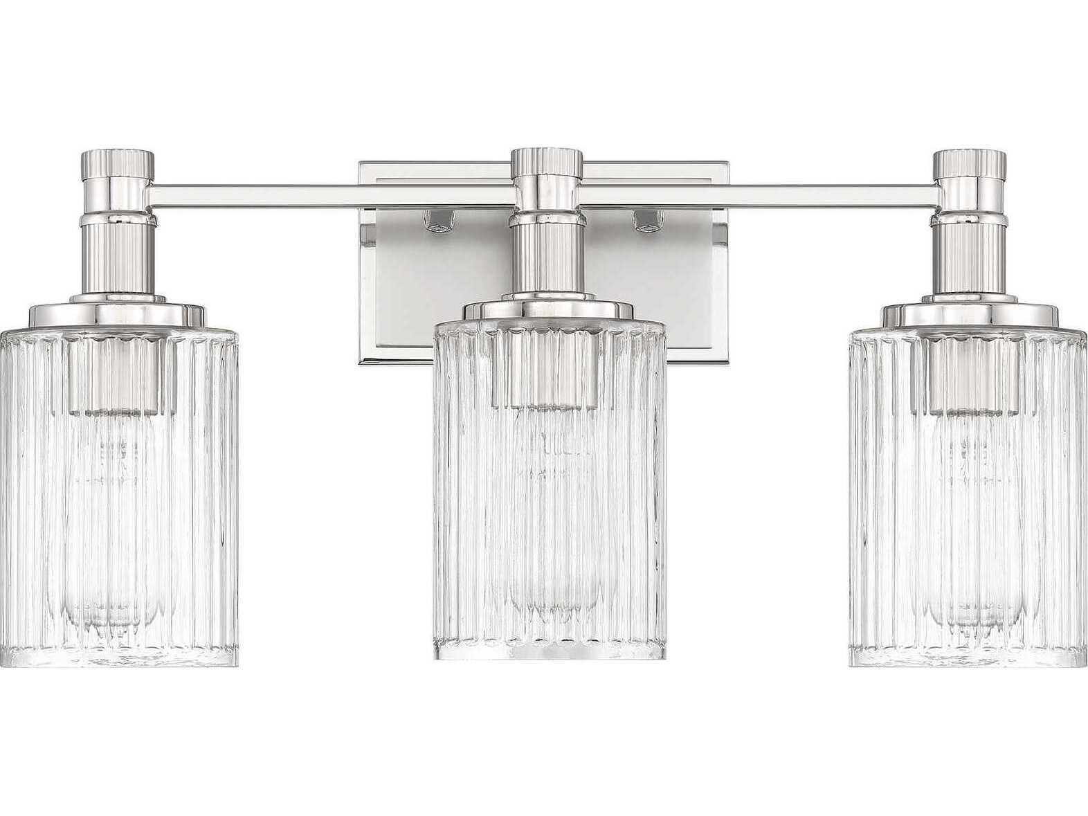 Savoy House Concord 3-Light Silver Polished Nickel Vanity Light