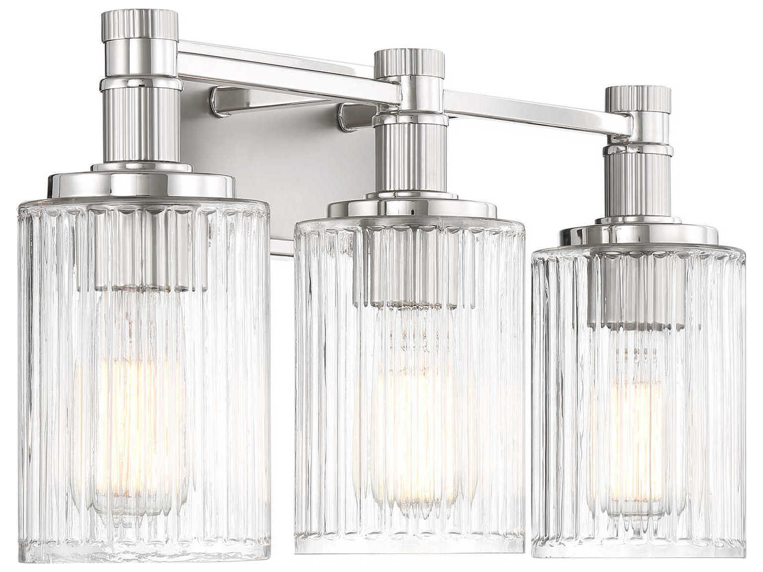 Savoy House Concord 3-Light Silver Polished Nickel Vanity Light