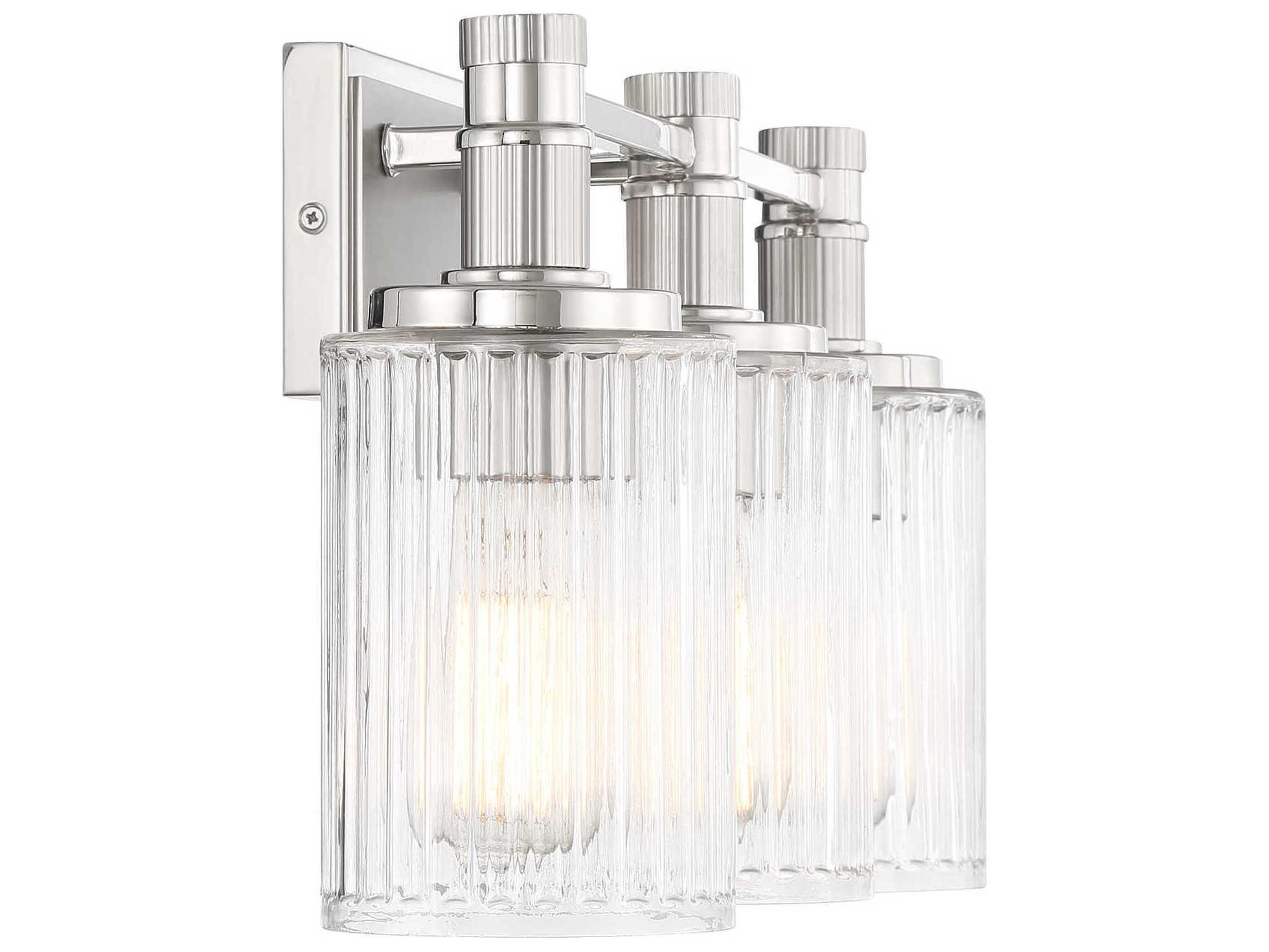 Savoy House Concord 3-Light Silver Polished Nickel Vanity Light