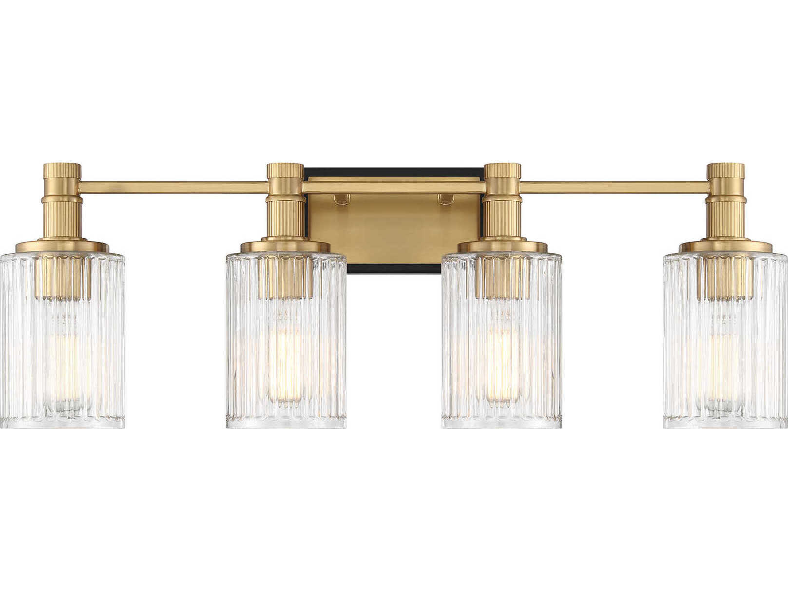 Savoy House Concord 4-Light Matte Black Warm Brass Vanity Light