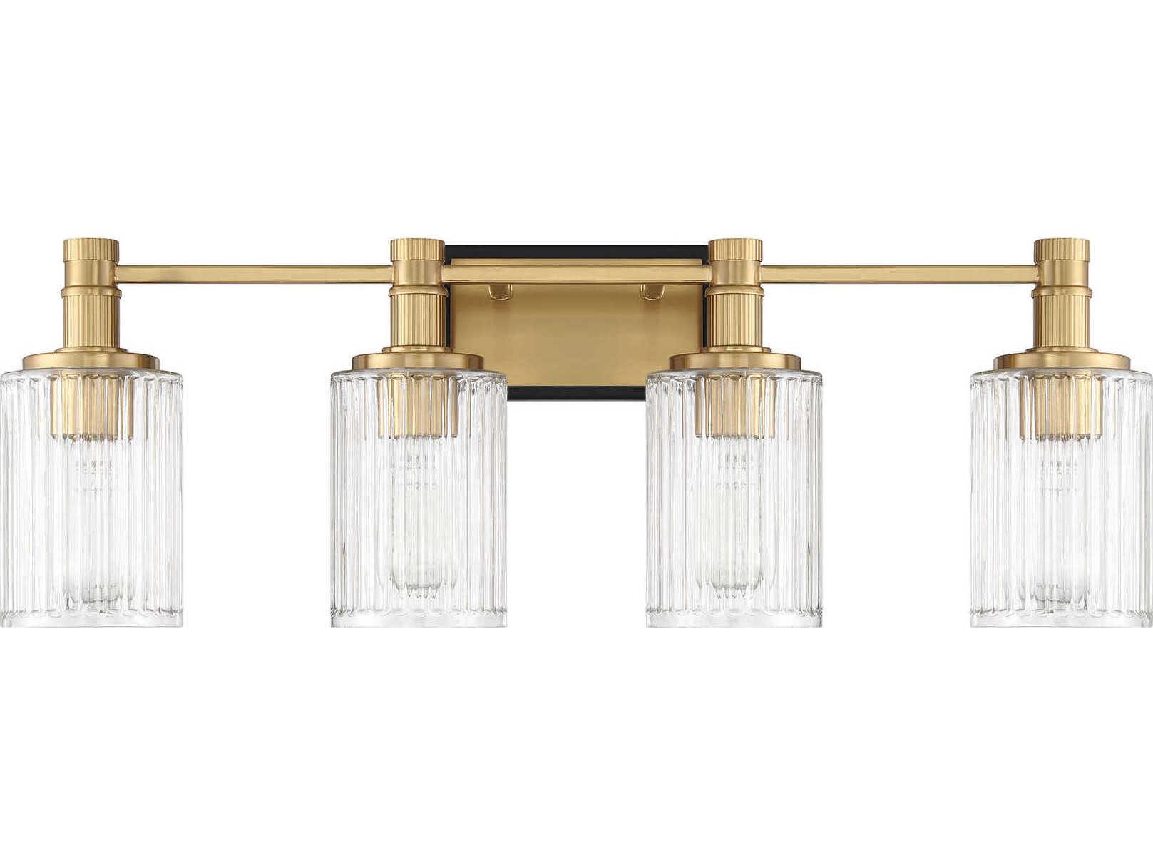 Savoy House Concord 4-Light Matte Black Warm Brass Vanity Light