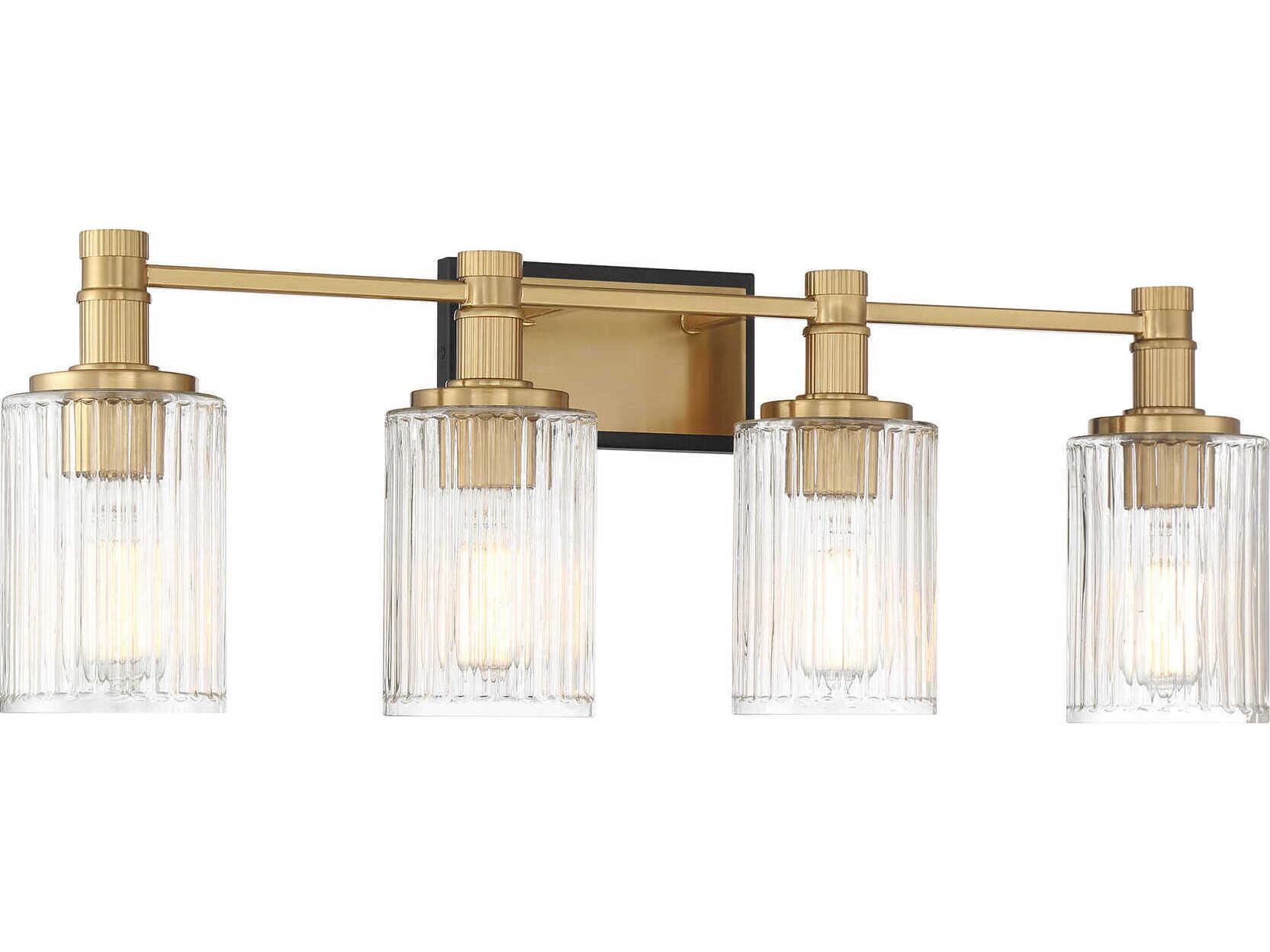 Savoy House Concord 4-Light Matte Black Warm Brass Vanity Light