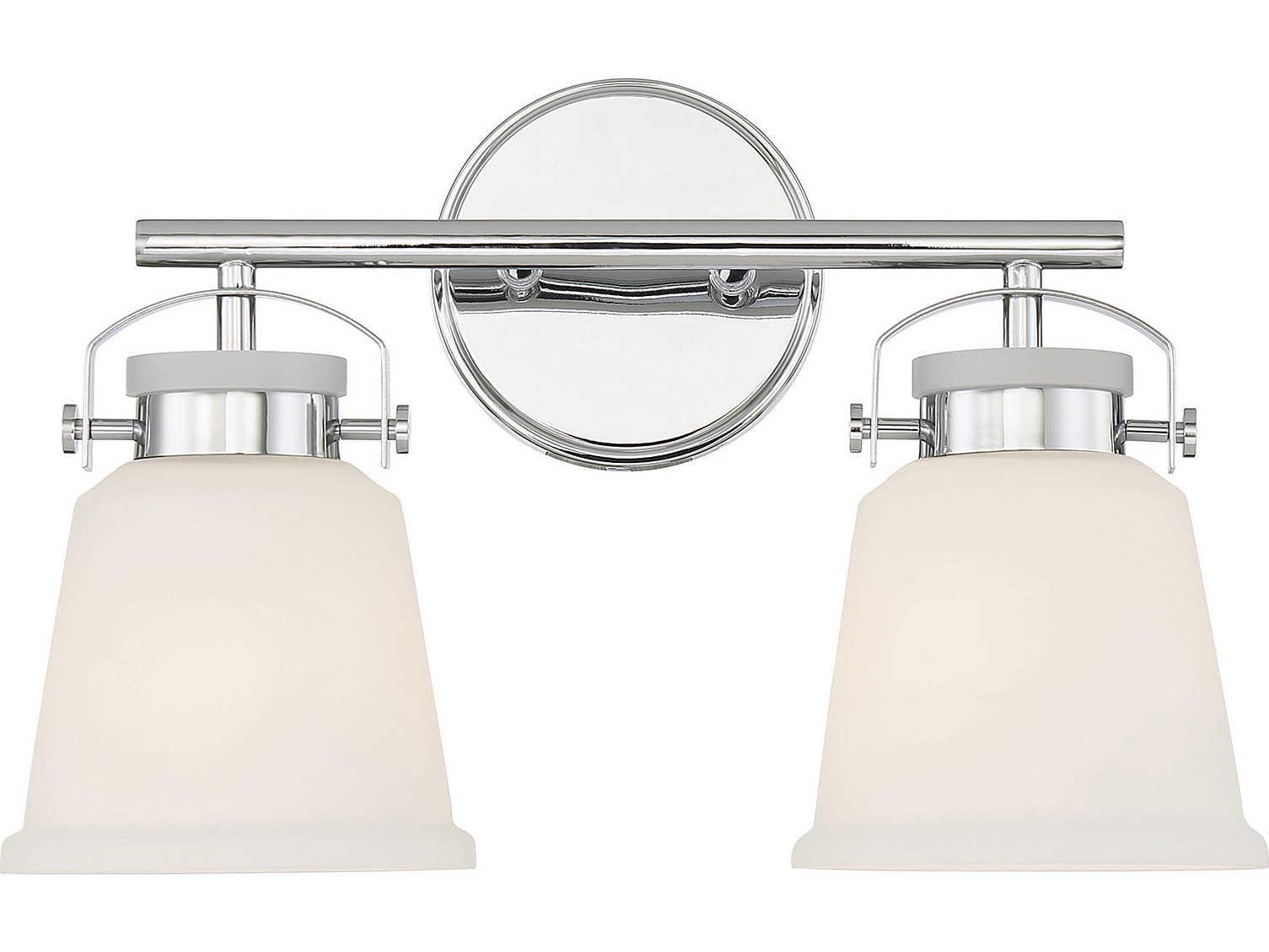 Savoy House Kaden 2-Light Polished Chrome Glass Vanity Light