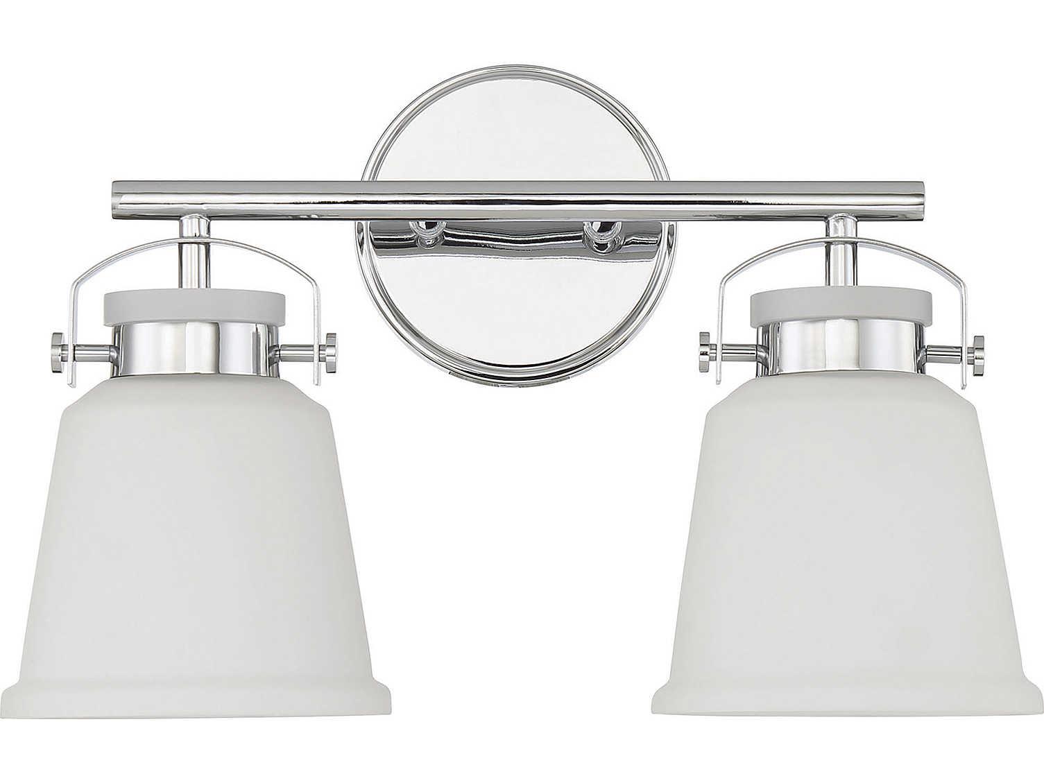 Savoy House Kaden 2-Light Polished Chrome Glass Vanity Light