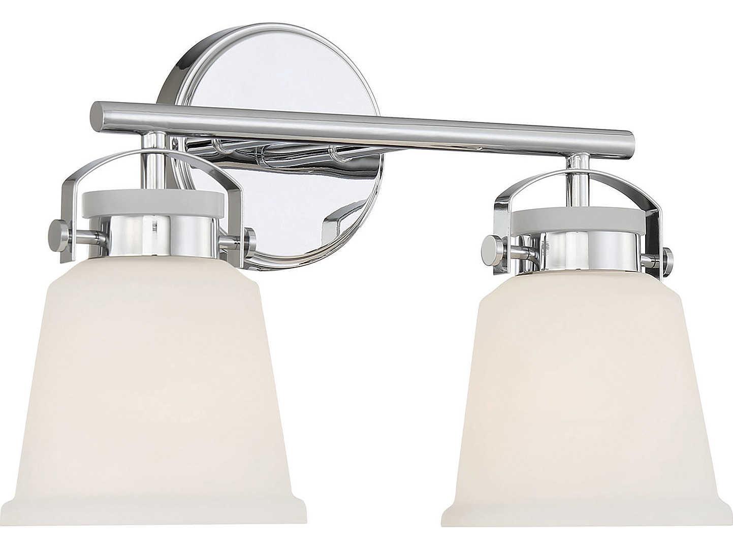 Savoy House Kaden 2-Light Polished Chrome Glass Vanity Light