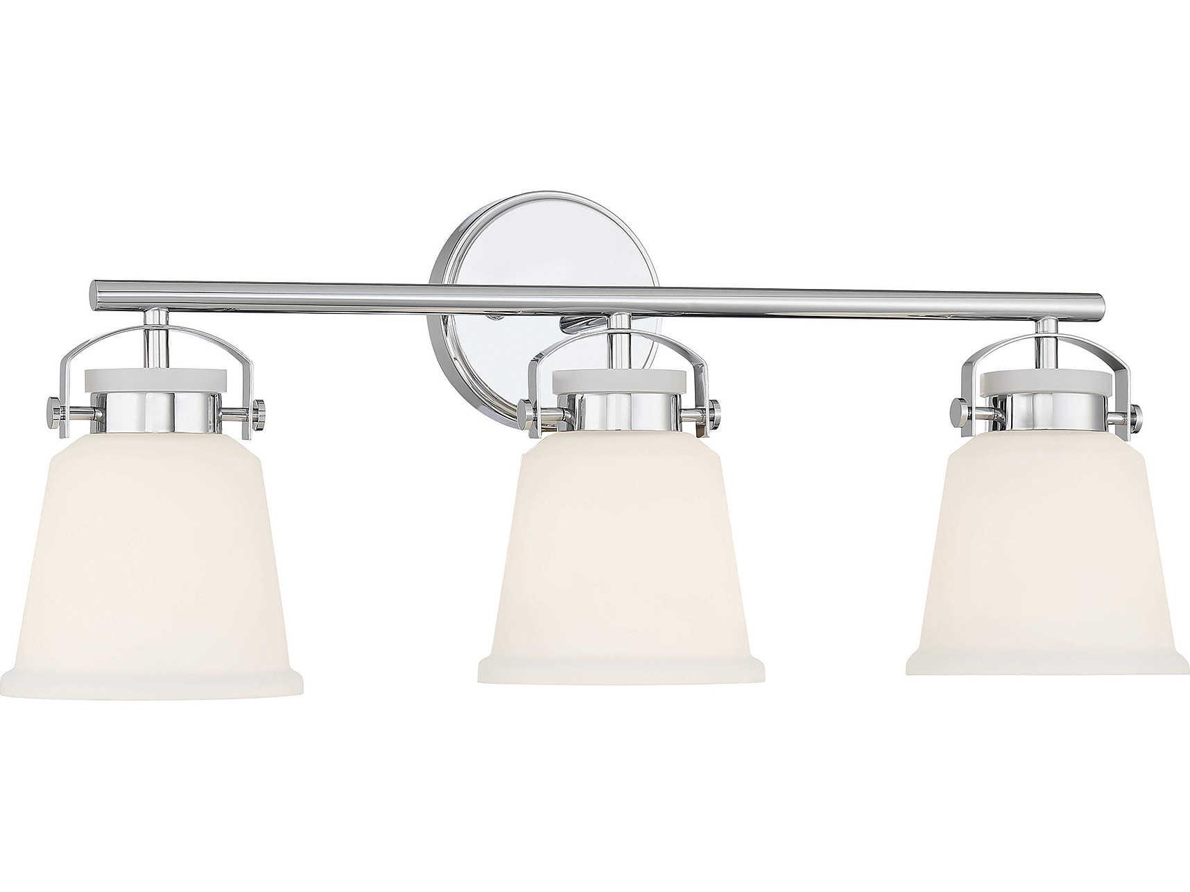 Savoy House Kaden 3-Light Polished Chrome Glass Vanity Light