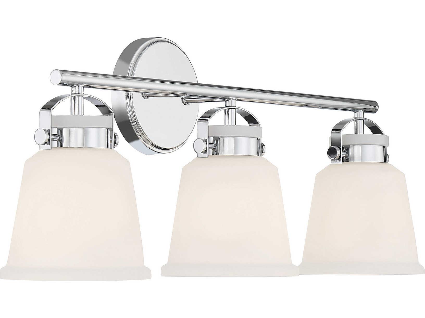 Savoy House Kaden 3-Light Polished Chrome Glass Vanity Light