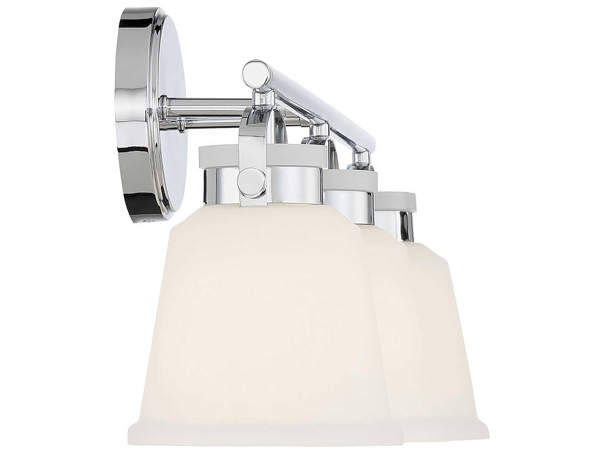 Savoy House Kaden 3-Light Polished Chrome Glass Vanity Light